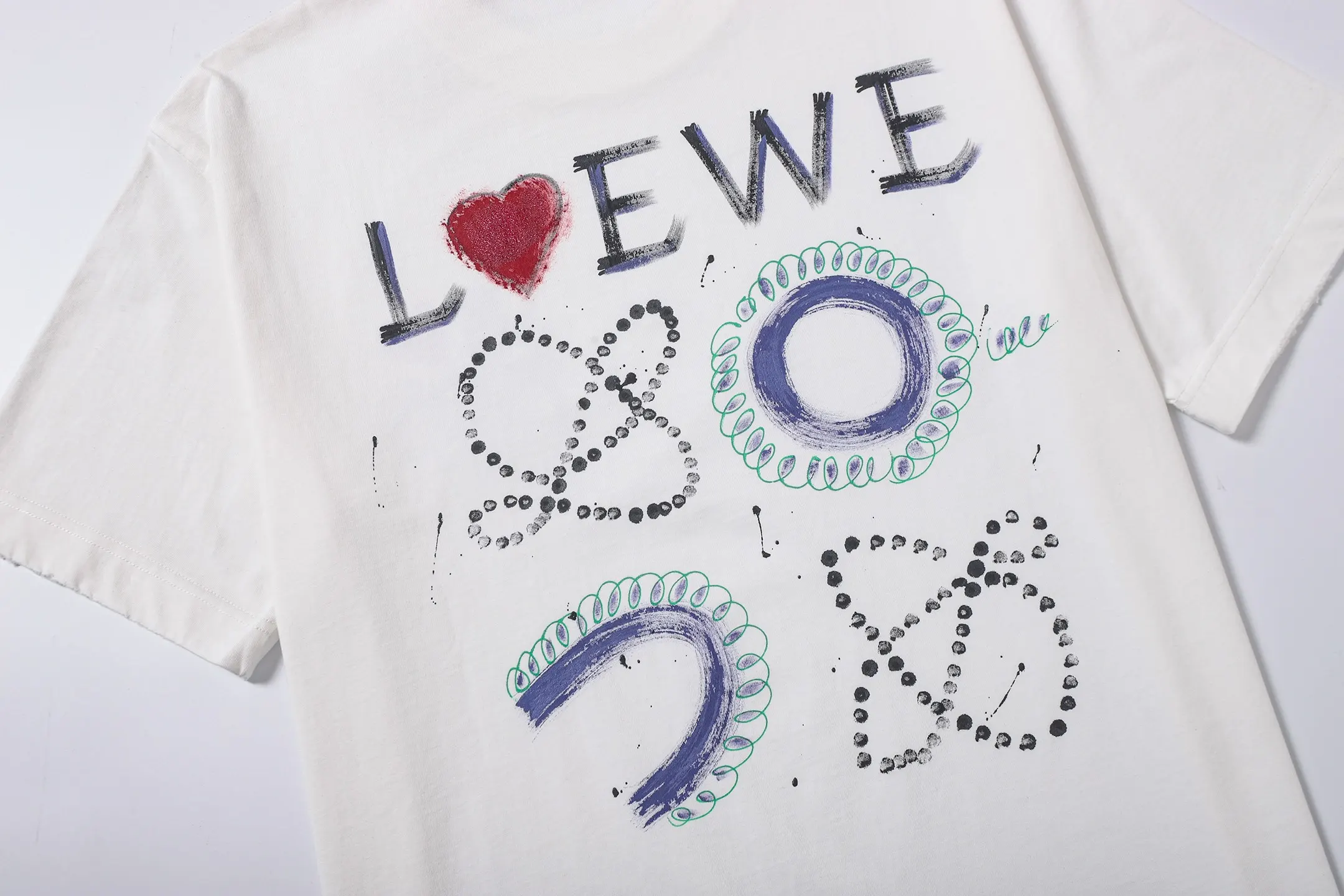 Hand-Painted Anagram Logo Cotton T-Shirt D16513302 — view 10