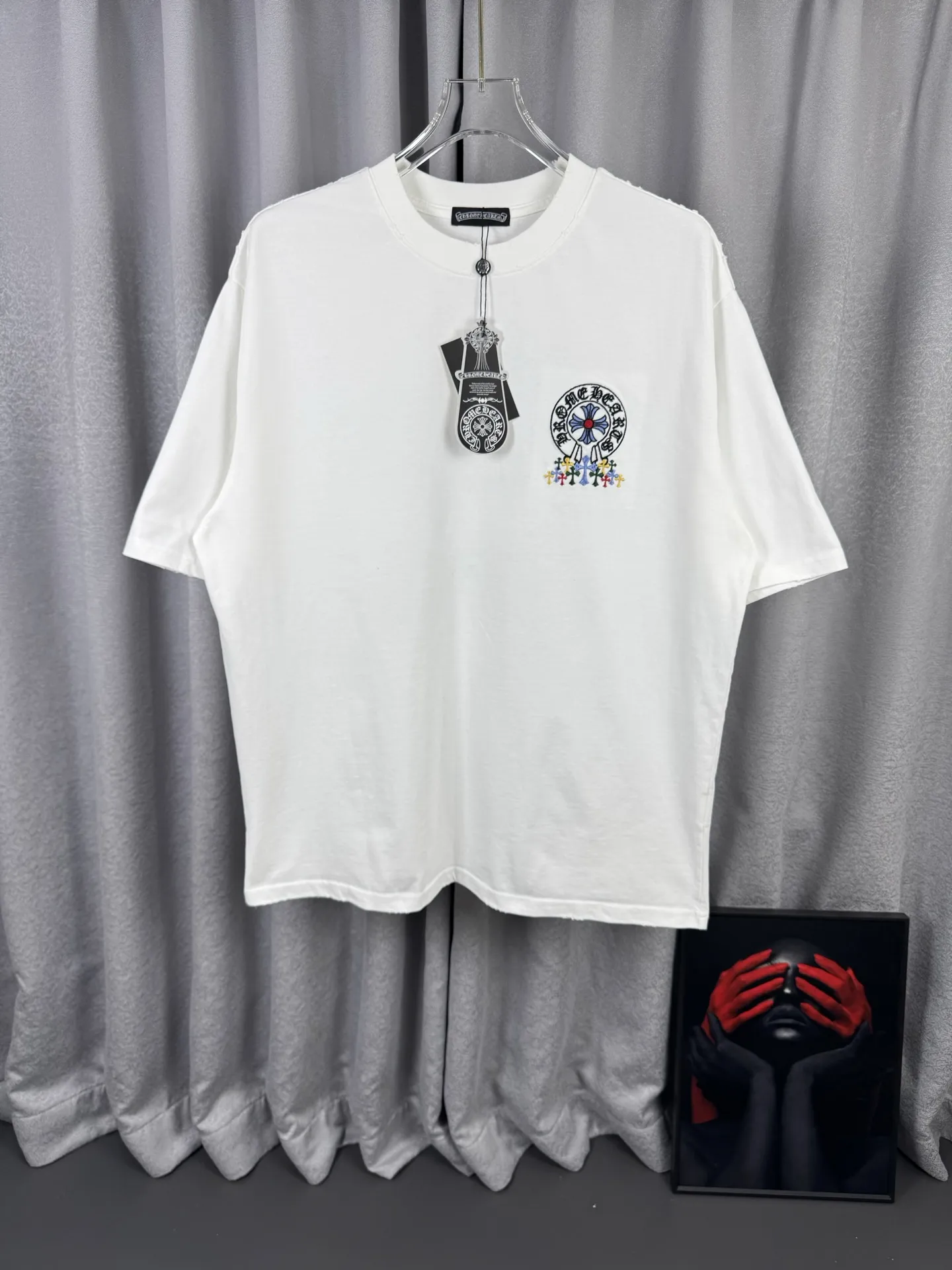 Chrome Hearts Distressed Cross Embroidery T-Shirt D16519586