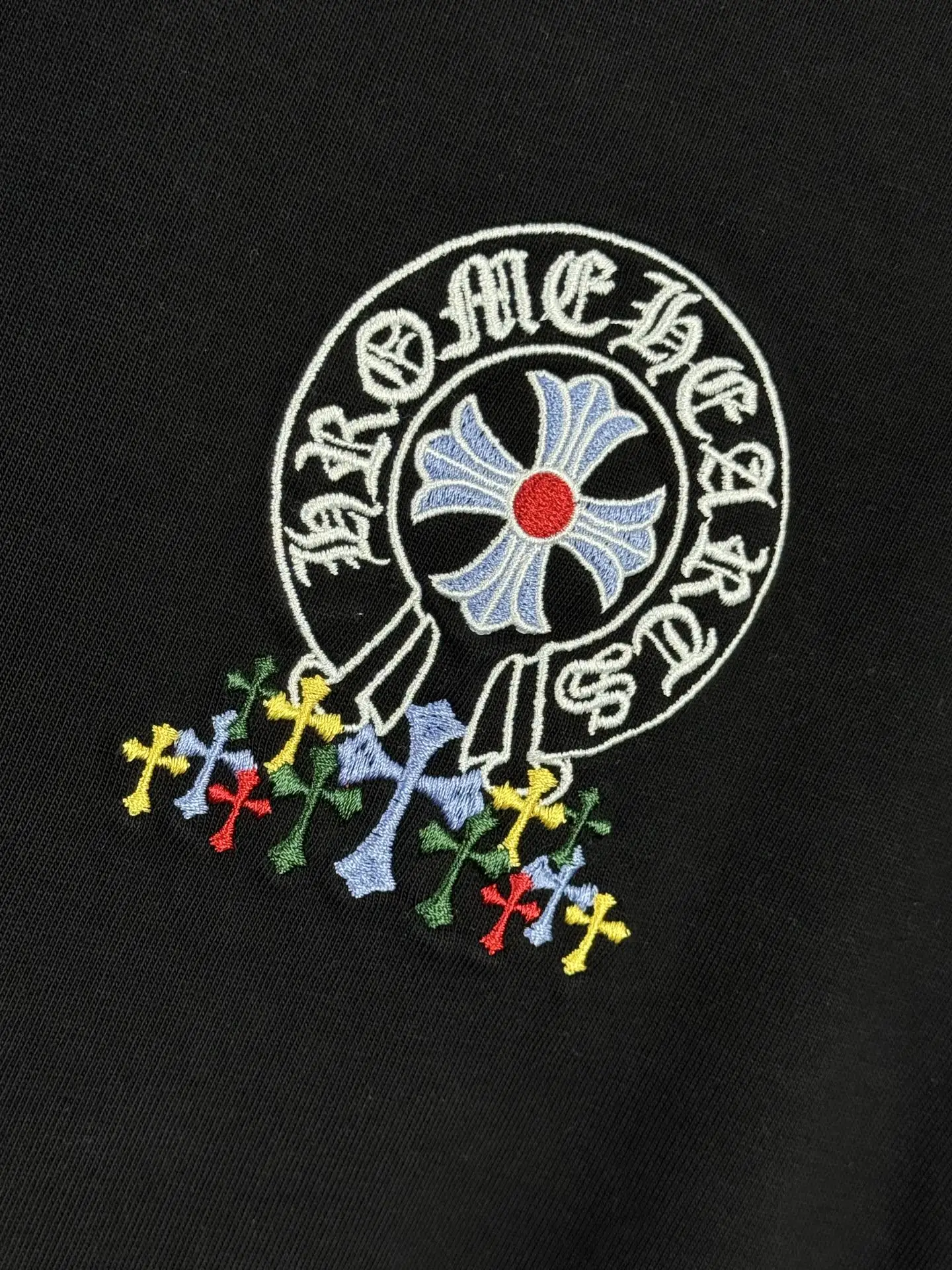 Embroidered Cross Acid-Wash Cotton T-Shirt D16519585 — view 8