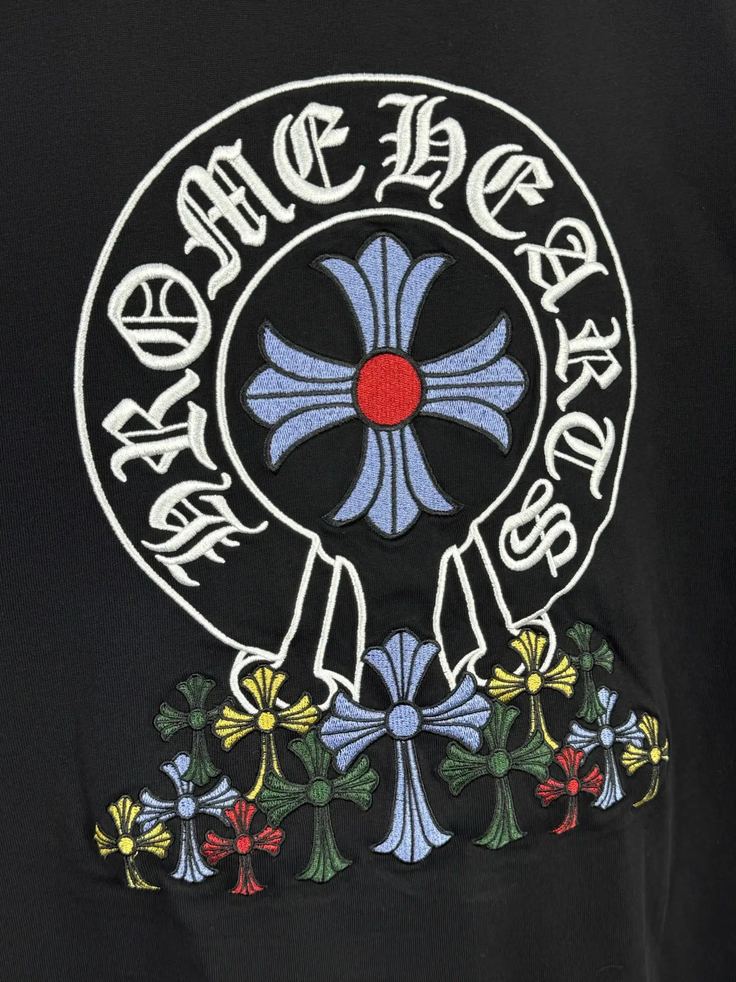 Embroidered Cross Acid-Wash Cotton T-Shirt D16519585 — view 9