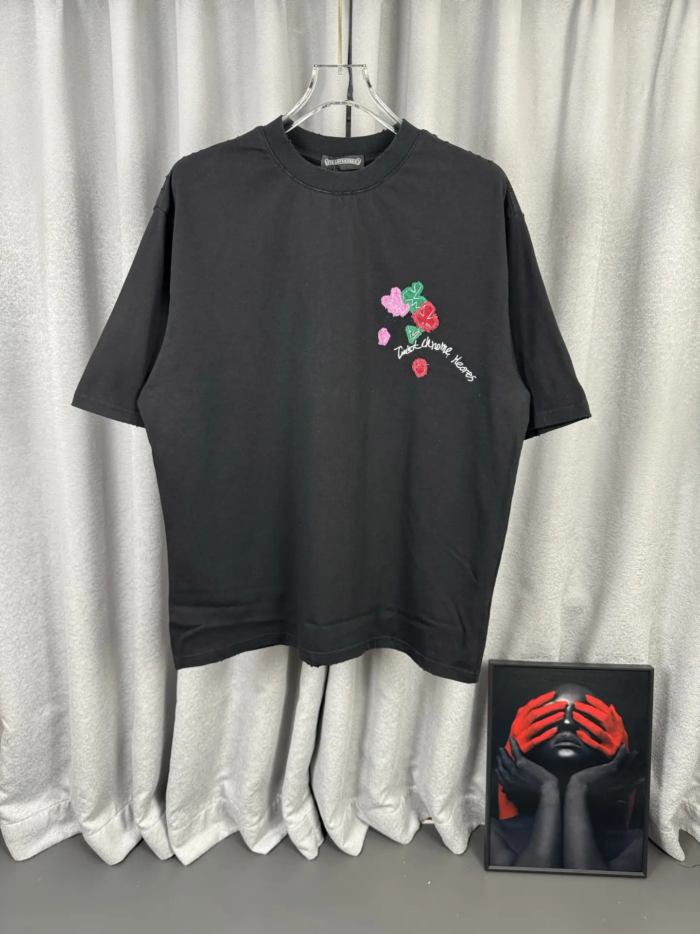 Chrome Hearts Acid-Wash Distressed T-Shirt D16519589
