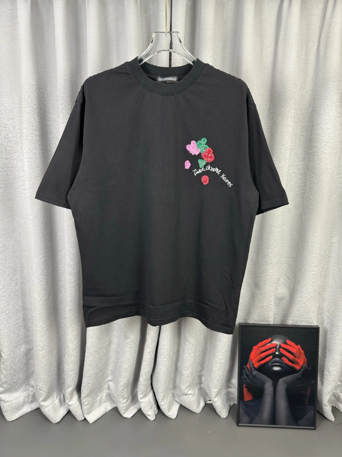 Chrome Hearts Acid-Wash Distressed T-Shirt D16519589