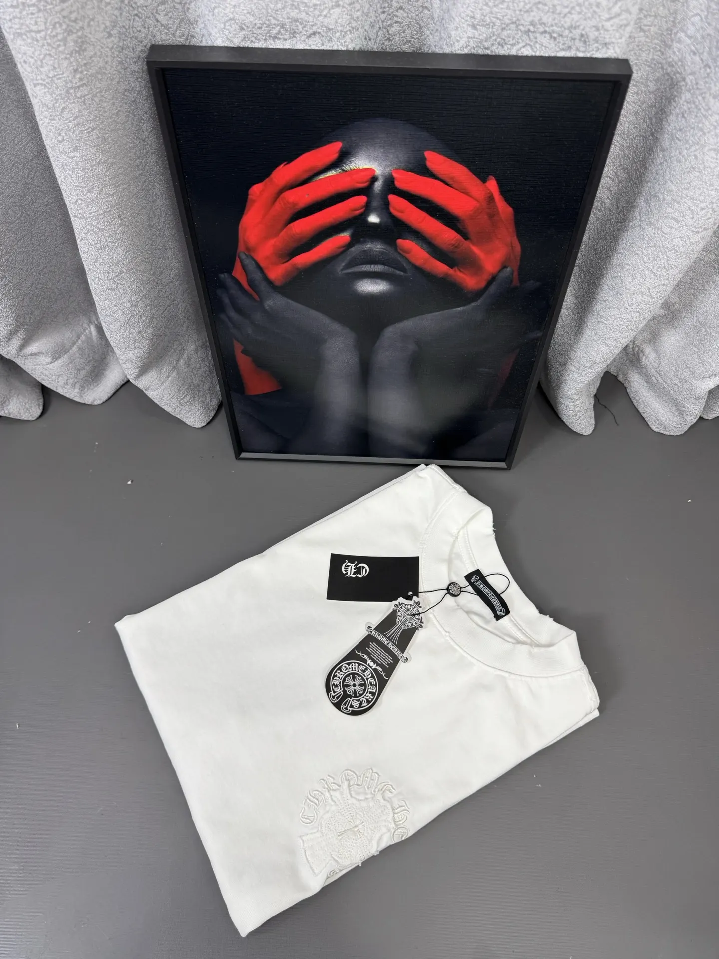 Chrome Hearts Distressed Acid-Wash Embroidered T-Shirt D16519590 — view 2