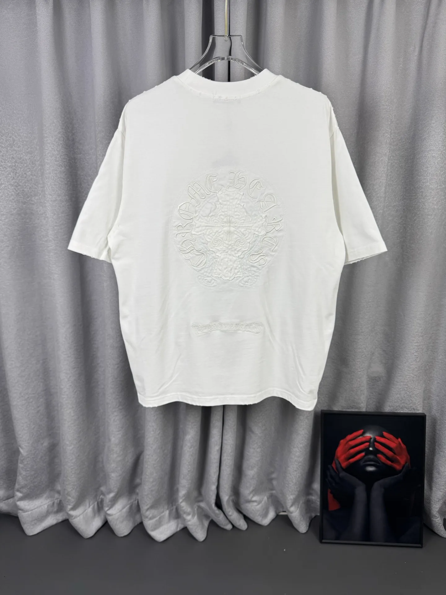Chrome Hearts Distressed Acid-Wash Embroidered T-Shirt D16519590 — view 3