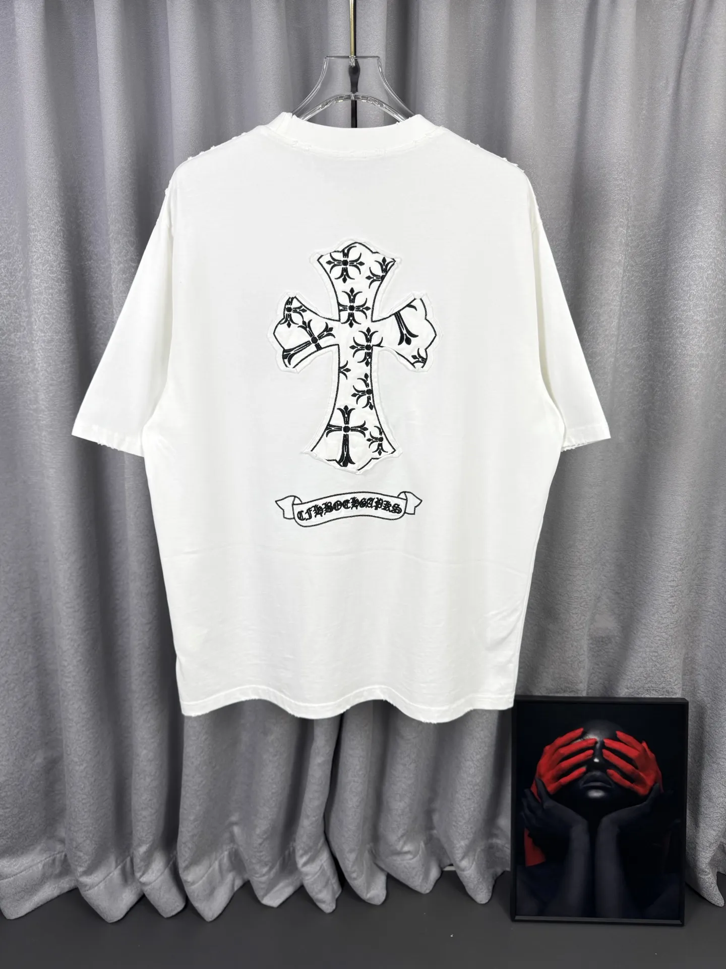 Chrome Hearts Acid-Wash Distressed Cross Patch T-Shirt D16519591 — view 3
