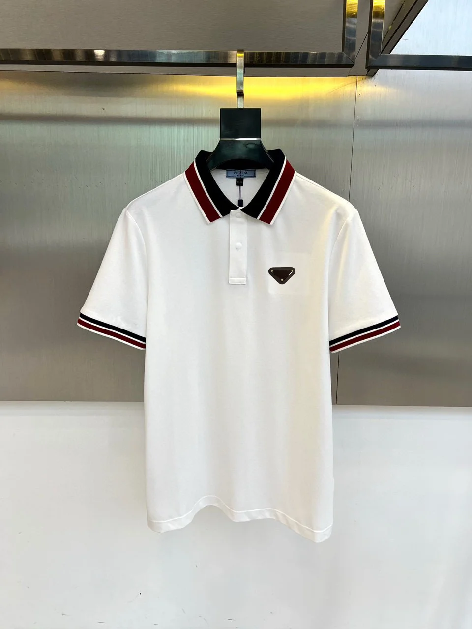 Contrast-Trim Cotton-Blend Polo Shirt D17014456