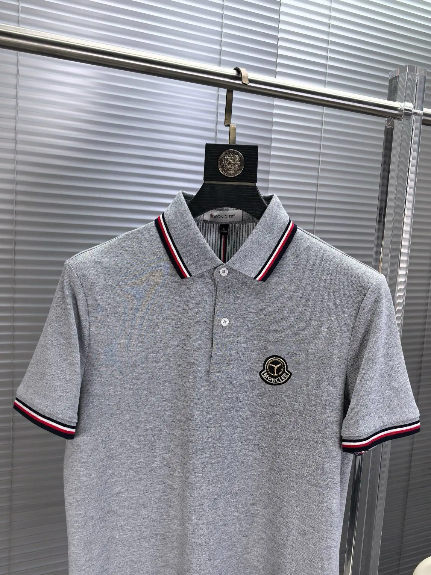 Logo-Patch Tipped Cotton-Blend Polo Shirt D17014488 — view 3