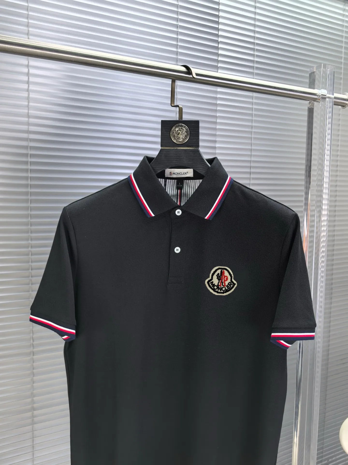 Logo-Patch Tipped Cotton-Blend Polo Shirt D17014481 — view 3