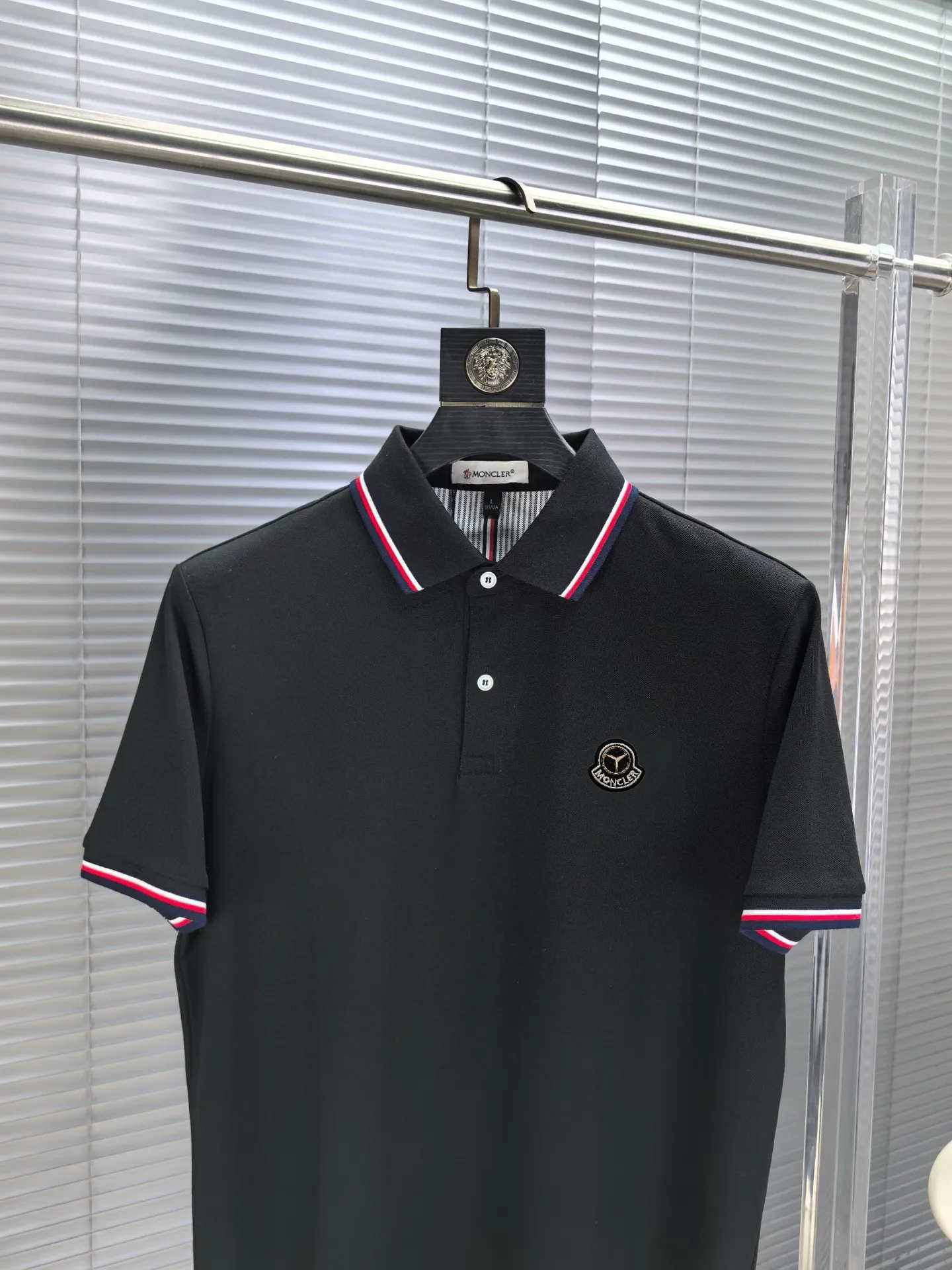 Logo-Patch Tipped Cotton-Blend Polo Shirt D17014487 — view 3