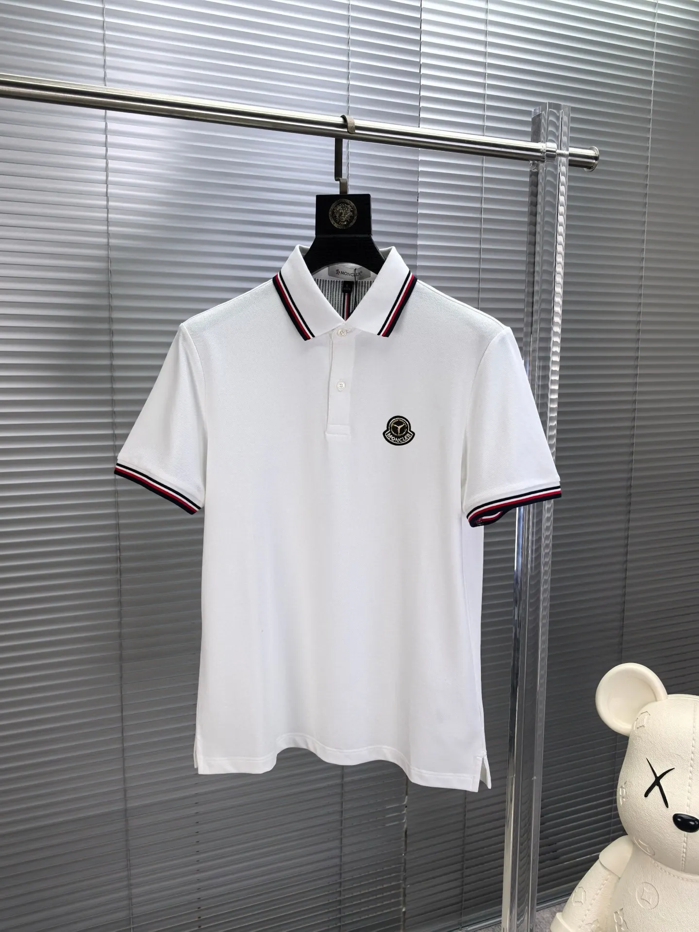 Logo-Patch Tipped Cotton-Blend Polo Shirt D17014486