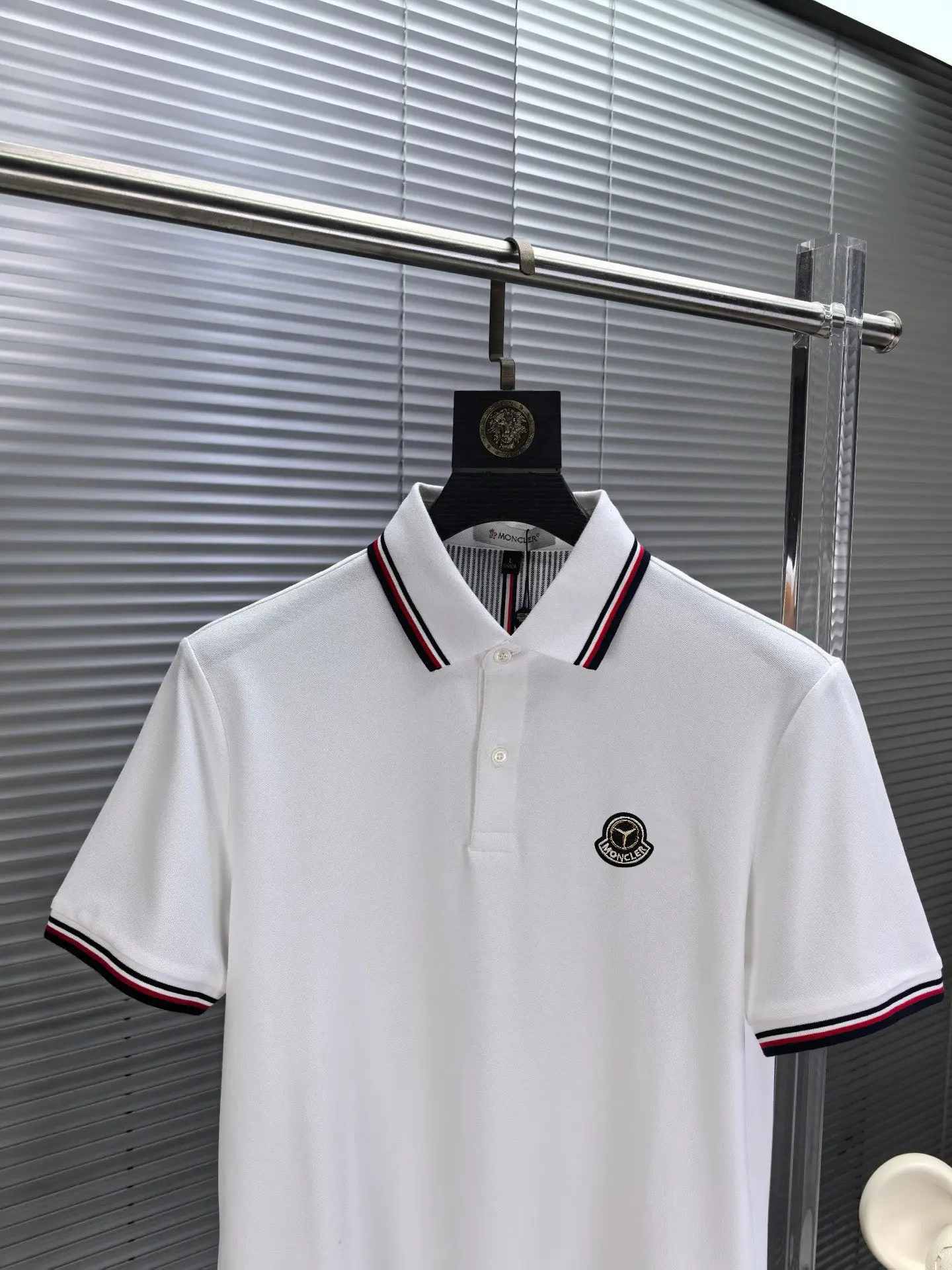 Logo-Patch Tipped Cotton-Blend Polo Shirt D17014486 — view 3