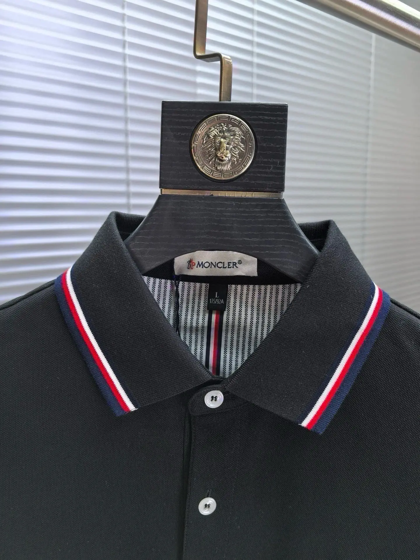 Moncler Tipped Cotton-Blend Polo Shirt D17014475 — view 4