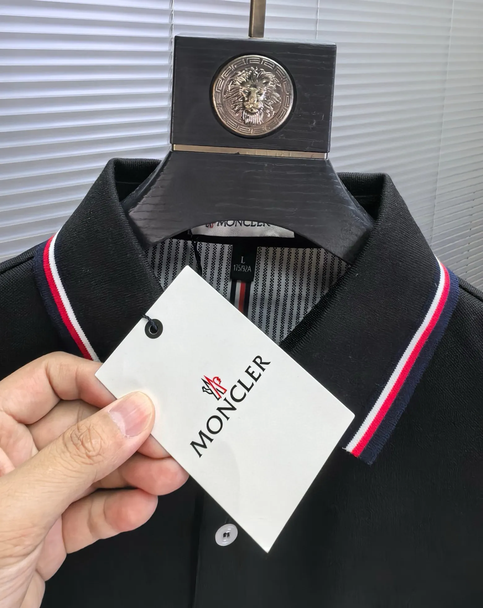 Moncler Tipped Cotton-Blend Polo Shirt D17014475 — view 6