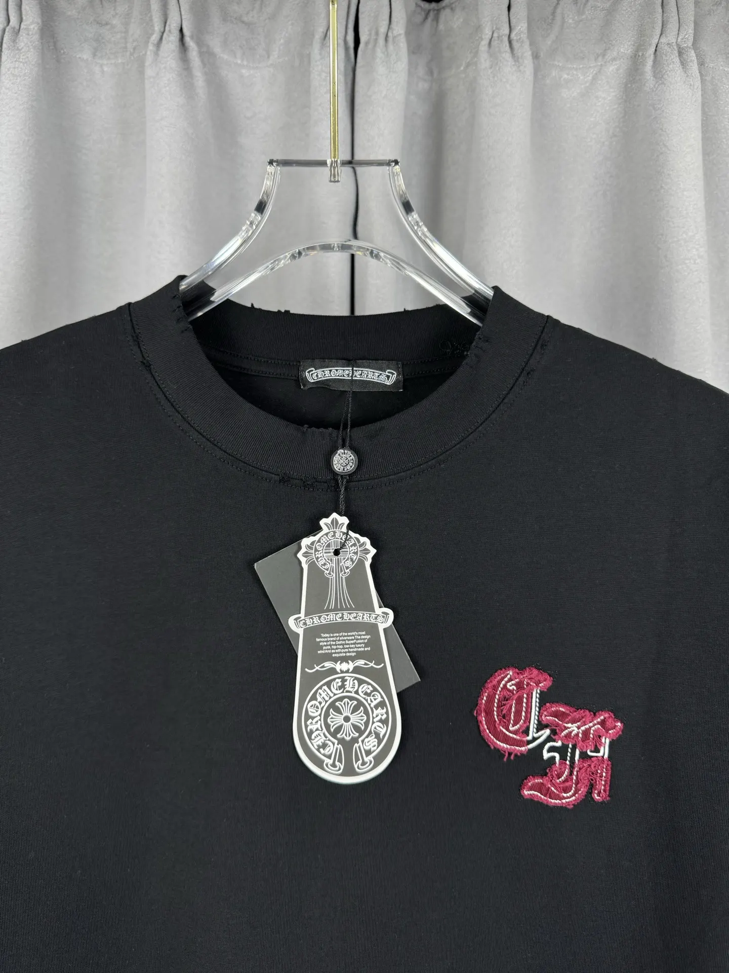 Acid-Wash Embroidered Cotton T-Shirt D17019555 — view 5