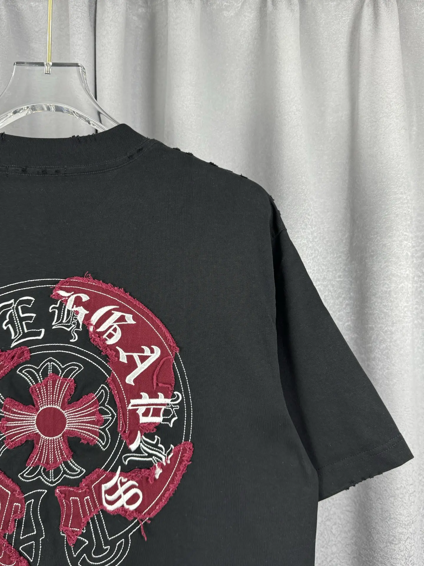 Acid-Wash Embroidered Cotton T-Shirt D17019555 — view 8