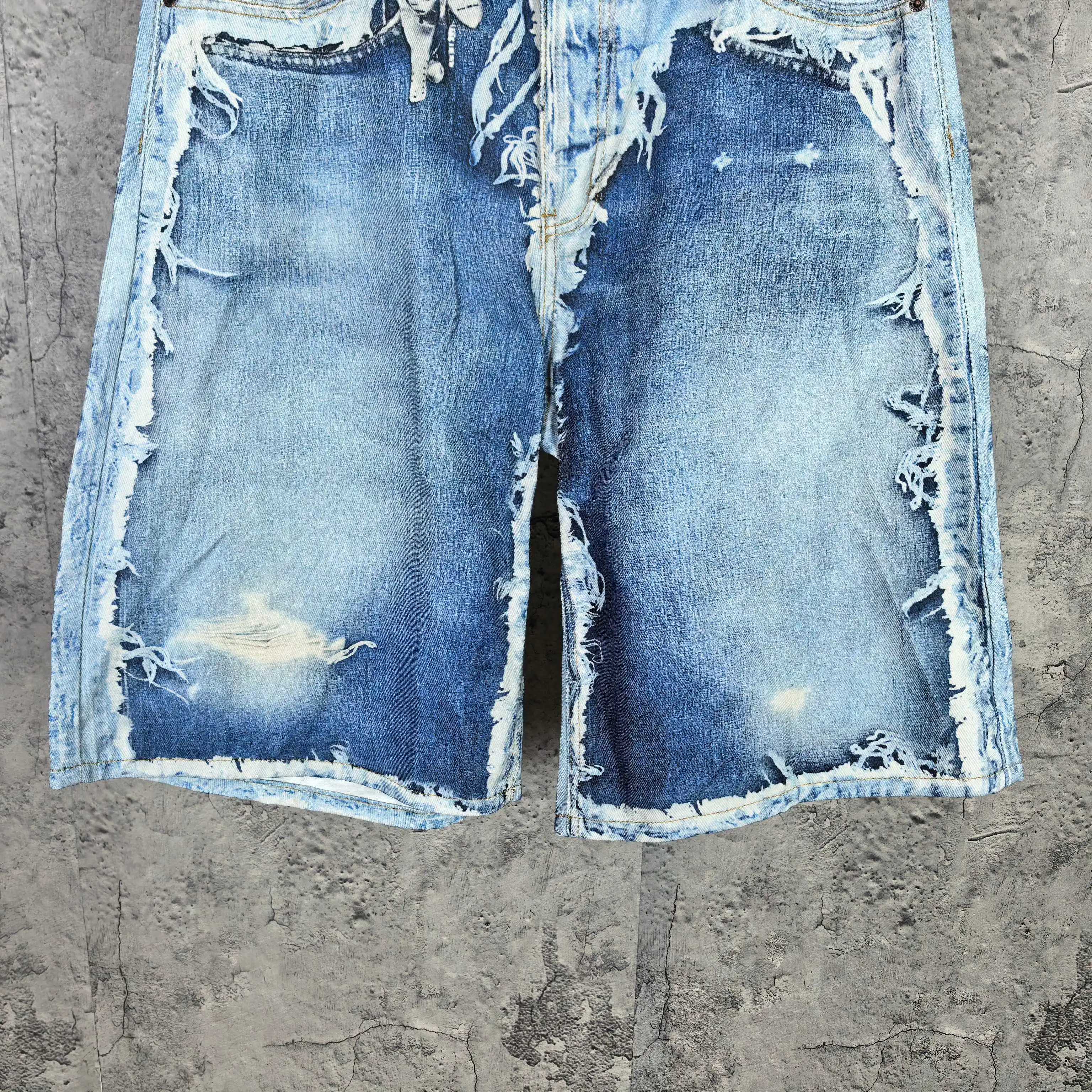 1981 Series 3D-Print Distressed Denim Shorts D17524526 — view 8