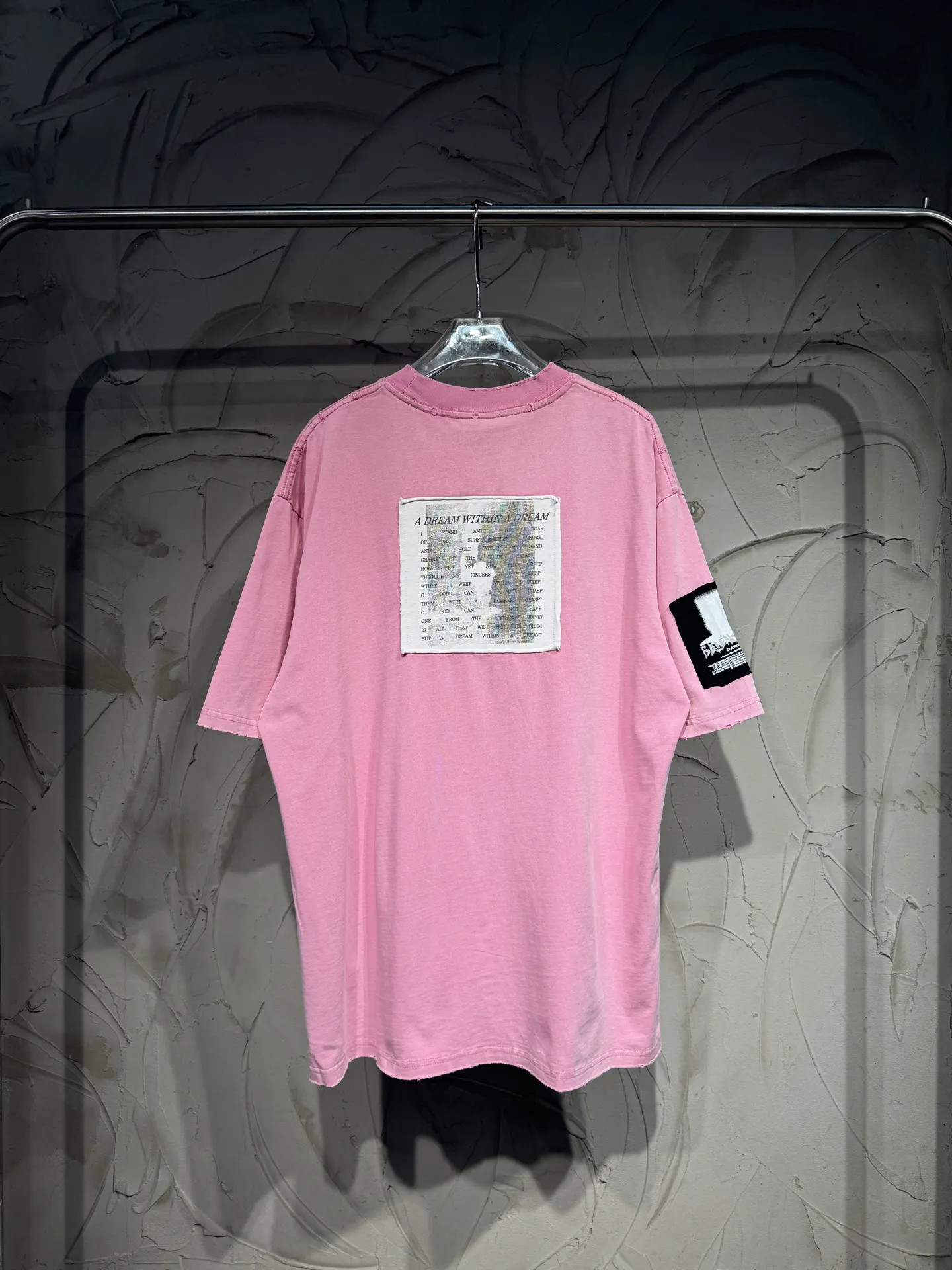 Distressed Rose Patch Oversized T-Shirt D17524326 — view 2