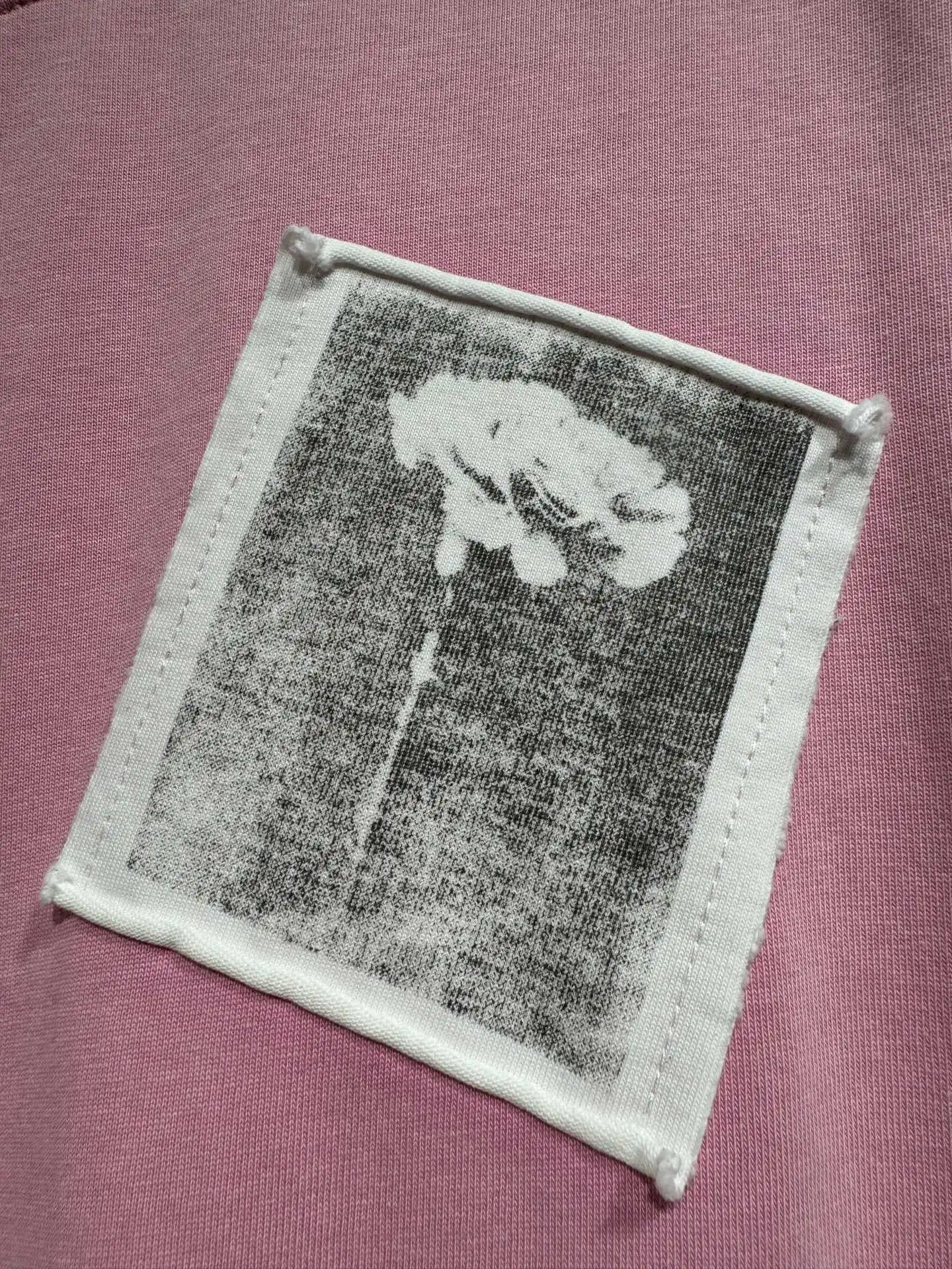 Distressed Rose Patch Oversized T-Shirt D17524326 — view 6