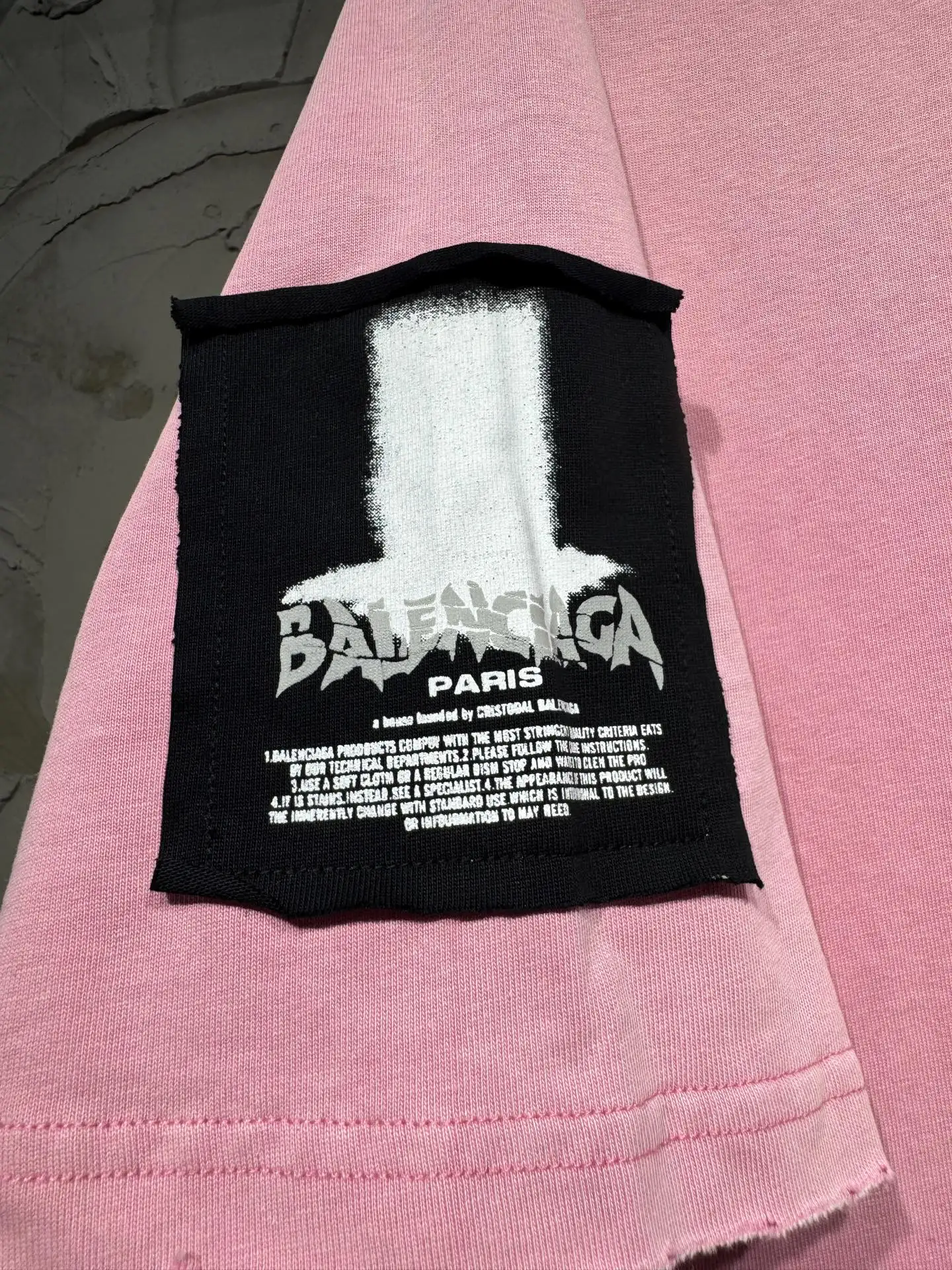 Distressed Rose Patch Oversized T-Shirt D17524326 — view 7
