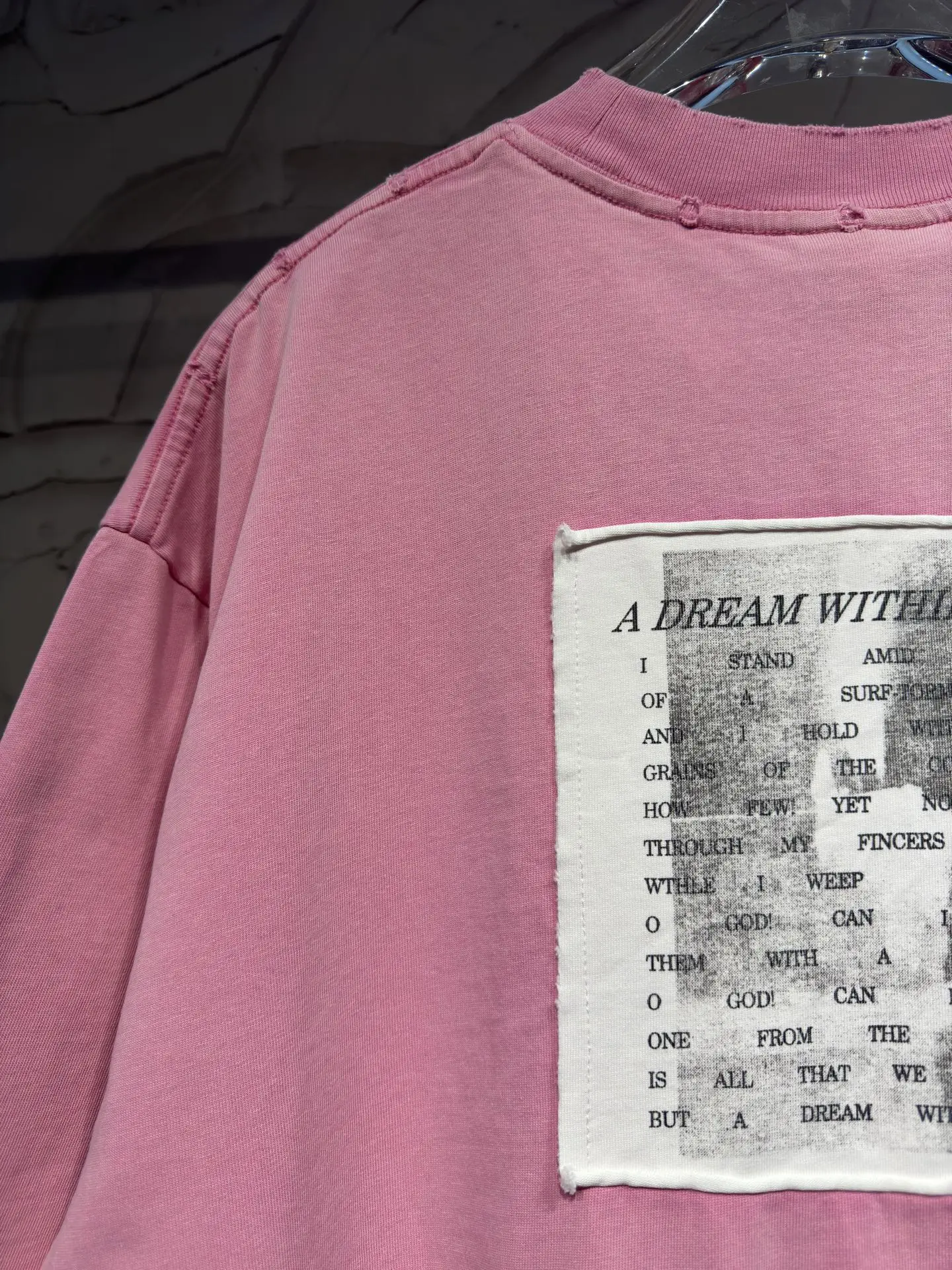 Distressed Rose Patch Oversized T-Shirt D17524326 — view 10