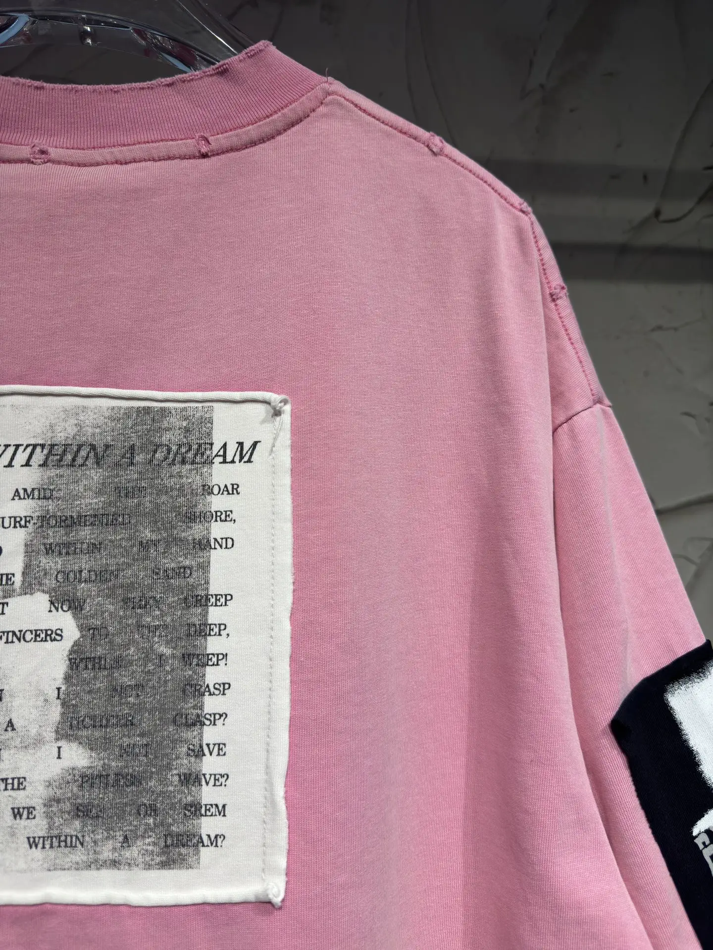 Distressed Rose Patch Oversized T-Shirt D17524326 — view 11