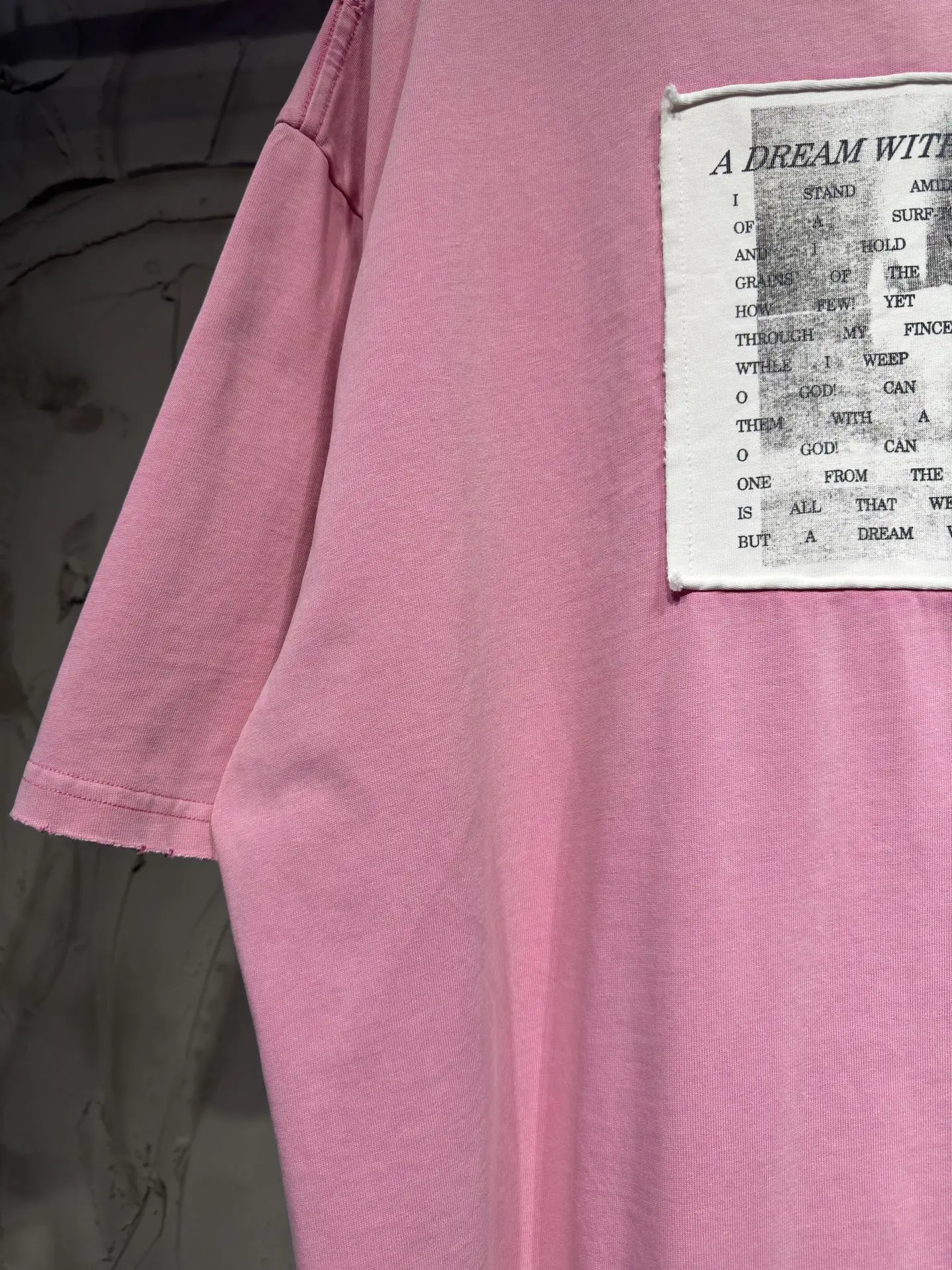 Distressed Rose Patch Oversized T-Shirt D17524326 — view 15