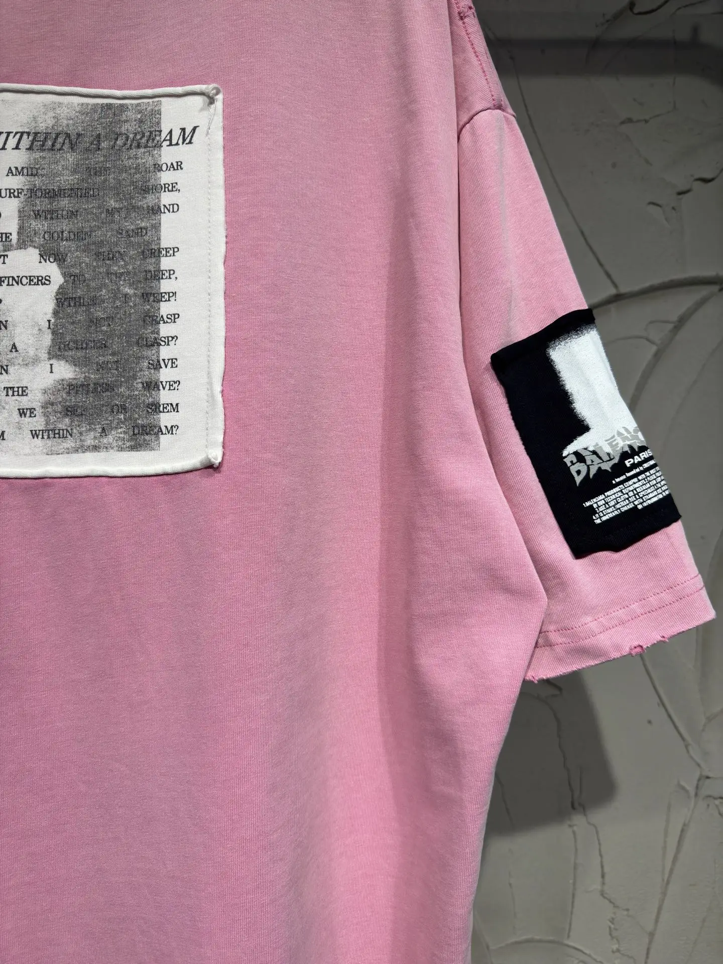 Distressed Rose Patch Oversized T-Shirt D17524326 — view 16