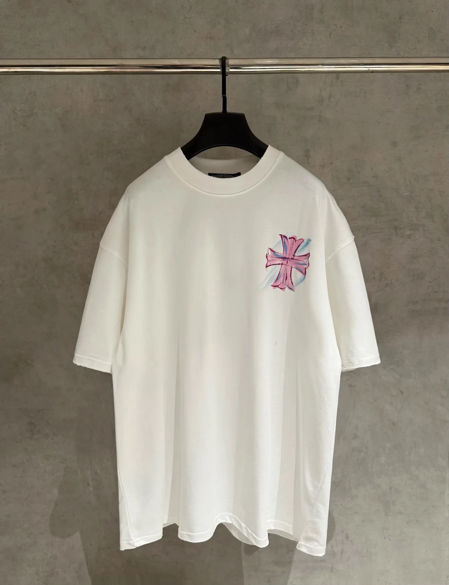 Hand-Painted Cross Logo Cotton T-Shirt D17519000