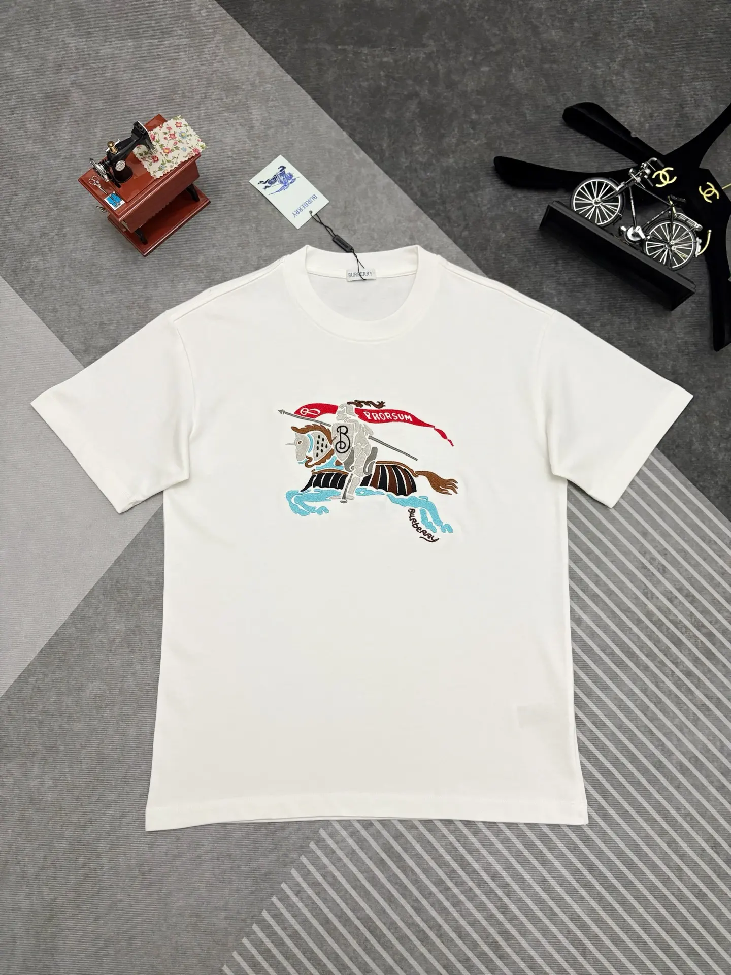 Embroidered Equestrian Knight Cotton T-Shirt D17515300