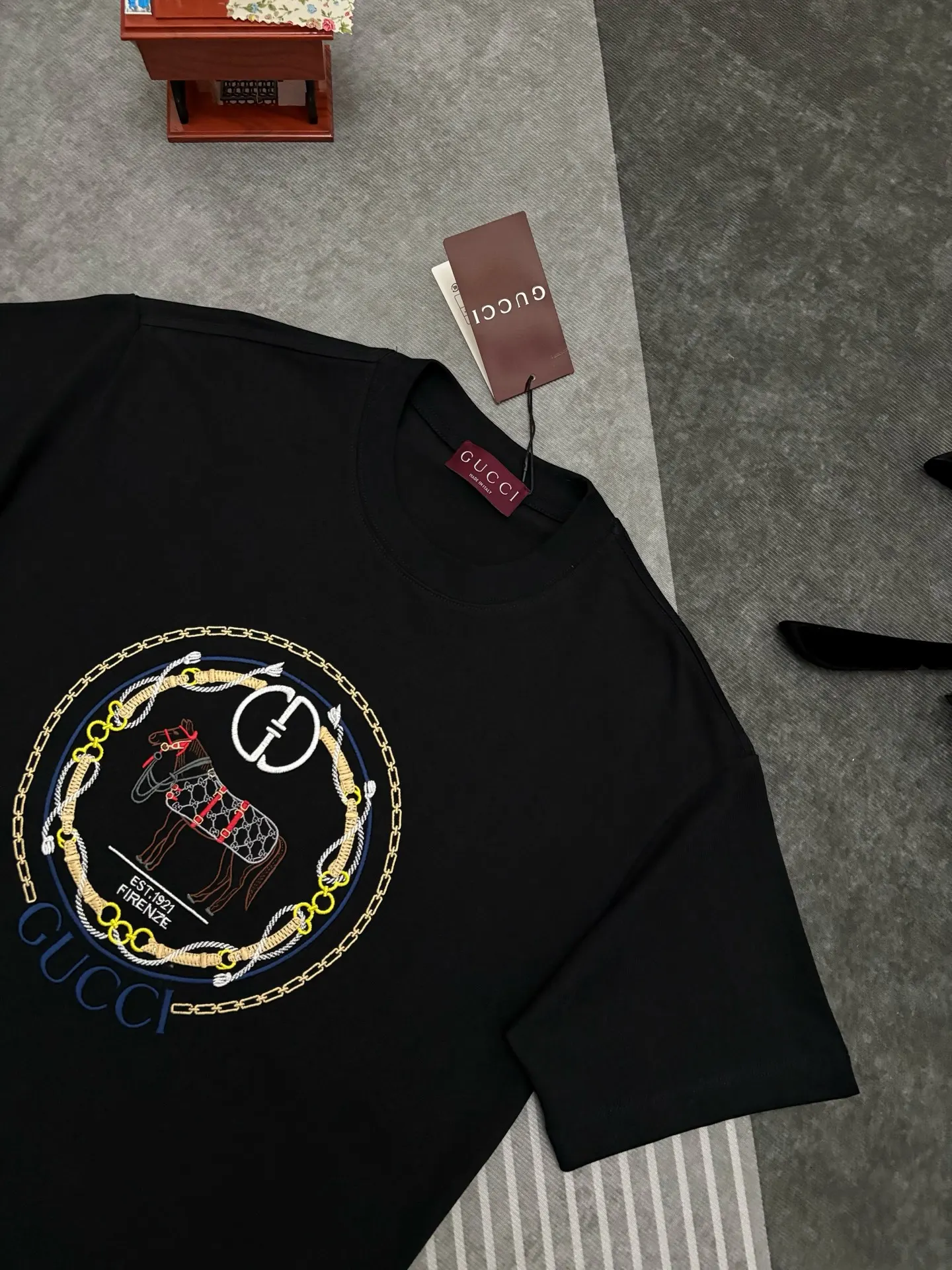 Embroidered Equestrian Logo Cotton T-Shirt D17515294 — view 3