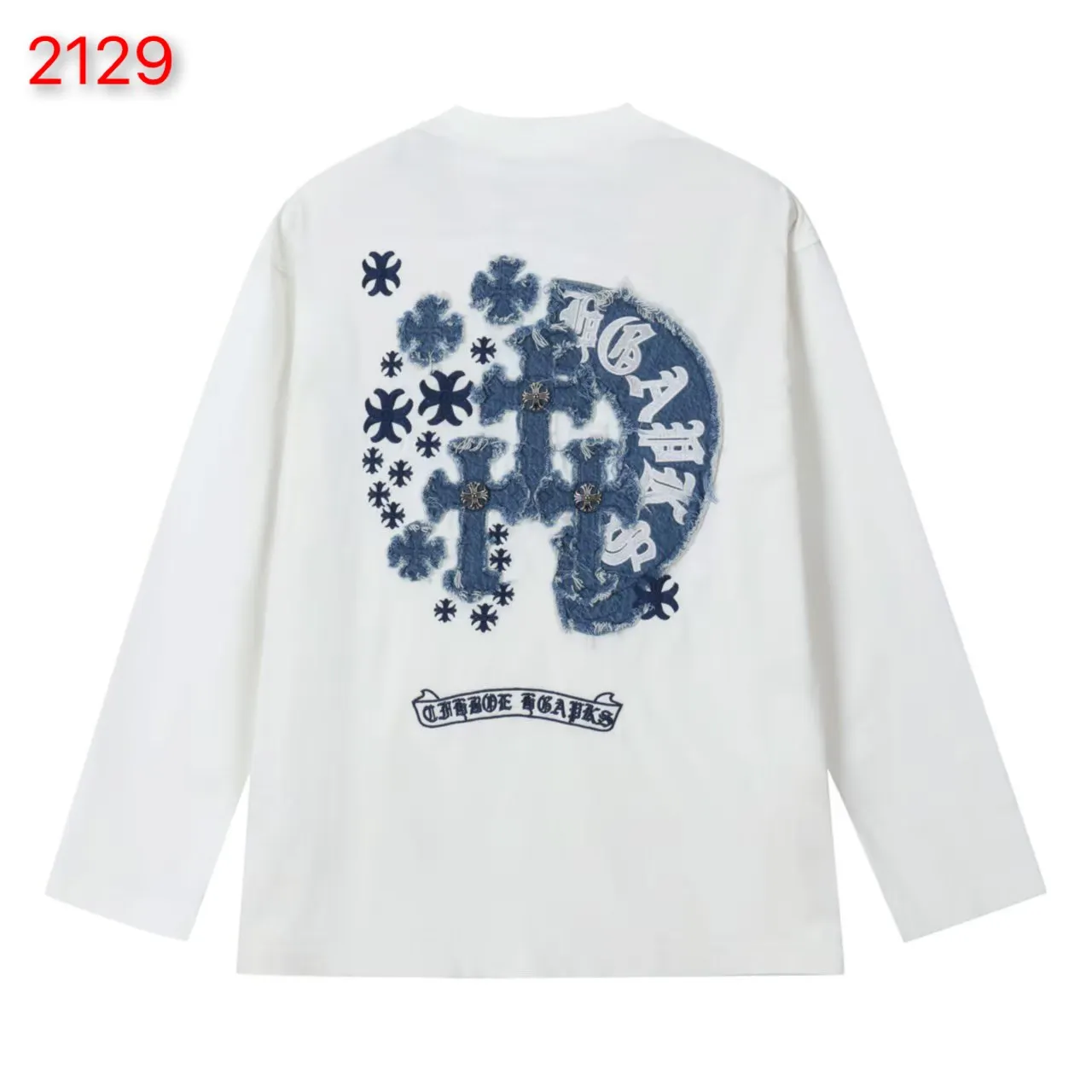 Chrome Hearts Denim Patch Embroidered Long-Sleeve T-Shirt D18024909