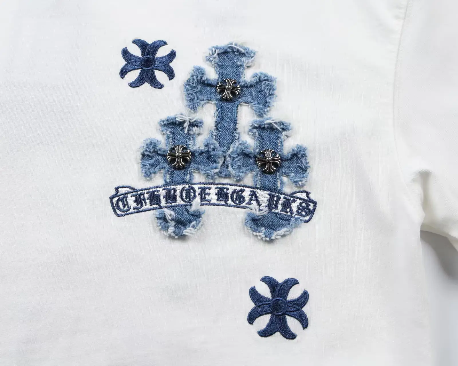 Chrome Hearts Denim Patch Embroidered Long-Sleeve T-Shirt D18024909 — view 3