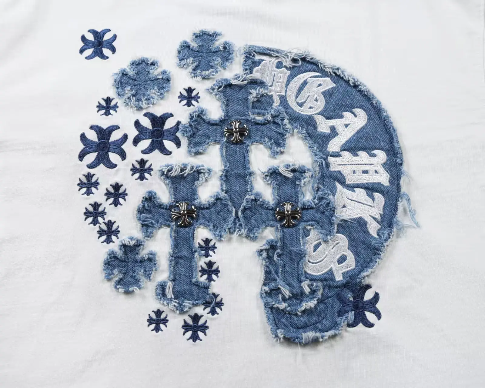 Chrome Hearts Denim Patch Embroidered Long-Sleeve T-Shirt D18024909 — view 4