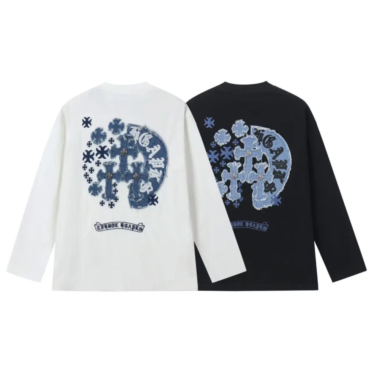 Chrome Hearts Denim Patch Embroidered Long-Sleeve T-Shirt D18024909 — view 9