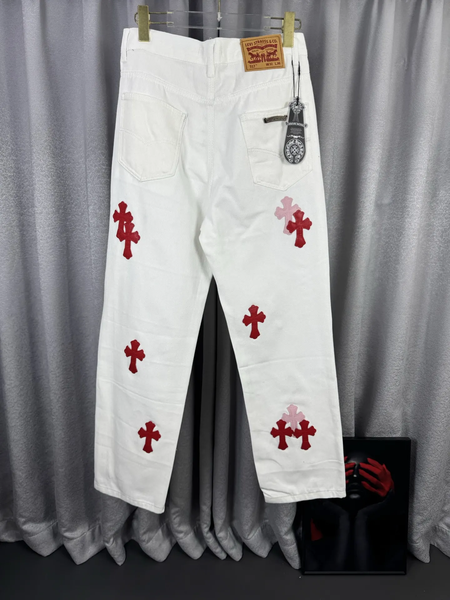 Chrome Hearts Cross Patch Straight-Leg Jeans D18019573 — view 2