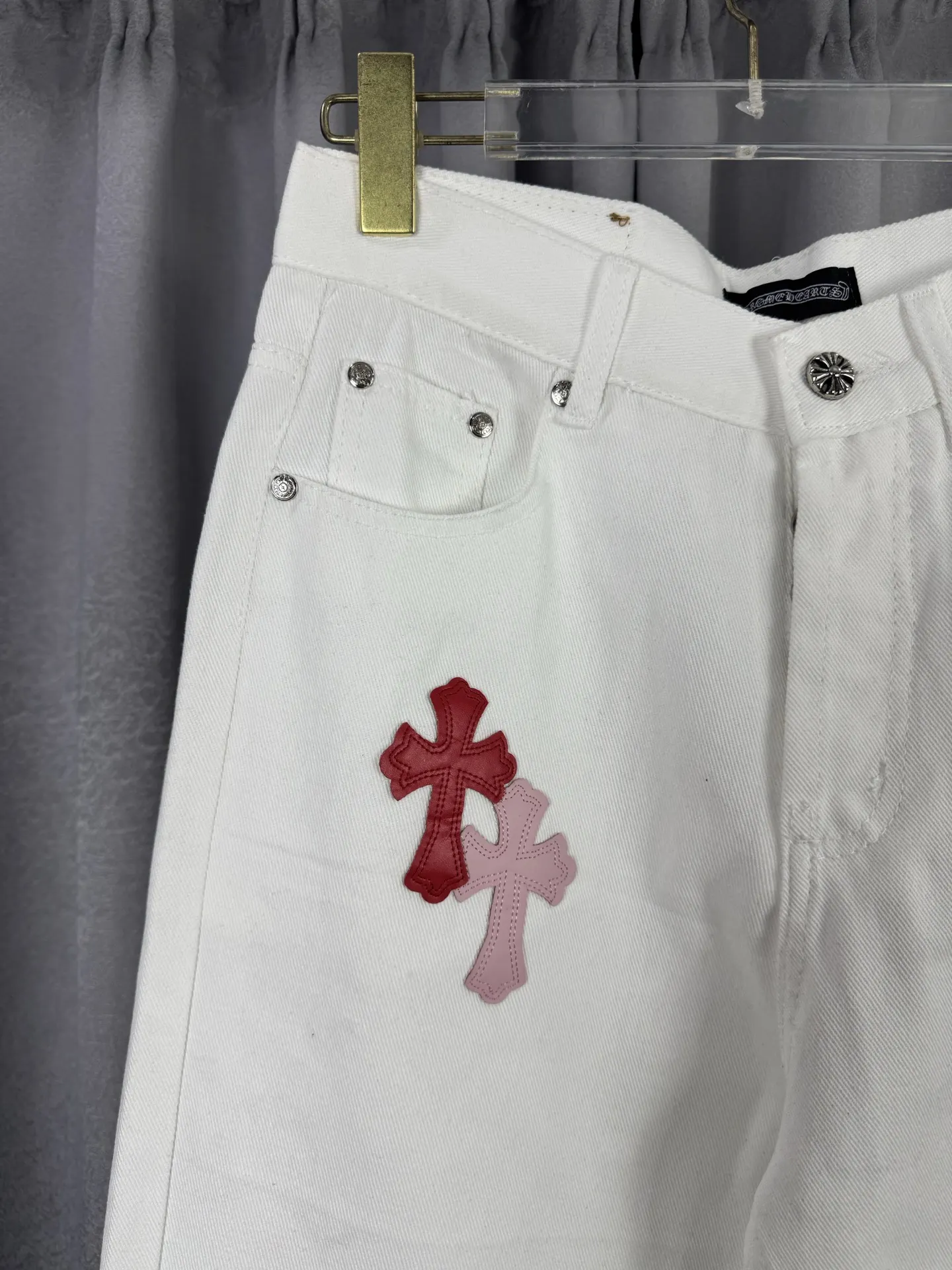 Chrome Hearts Cross Patch Straight-Leg Jeans D18019573 — view 3