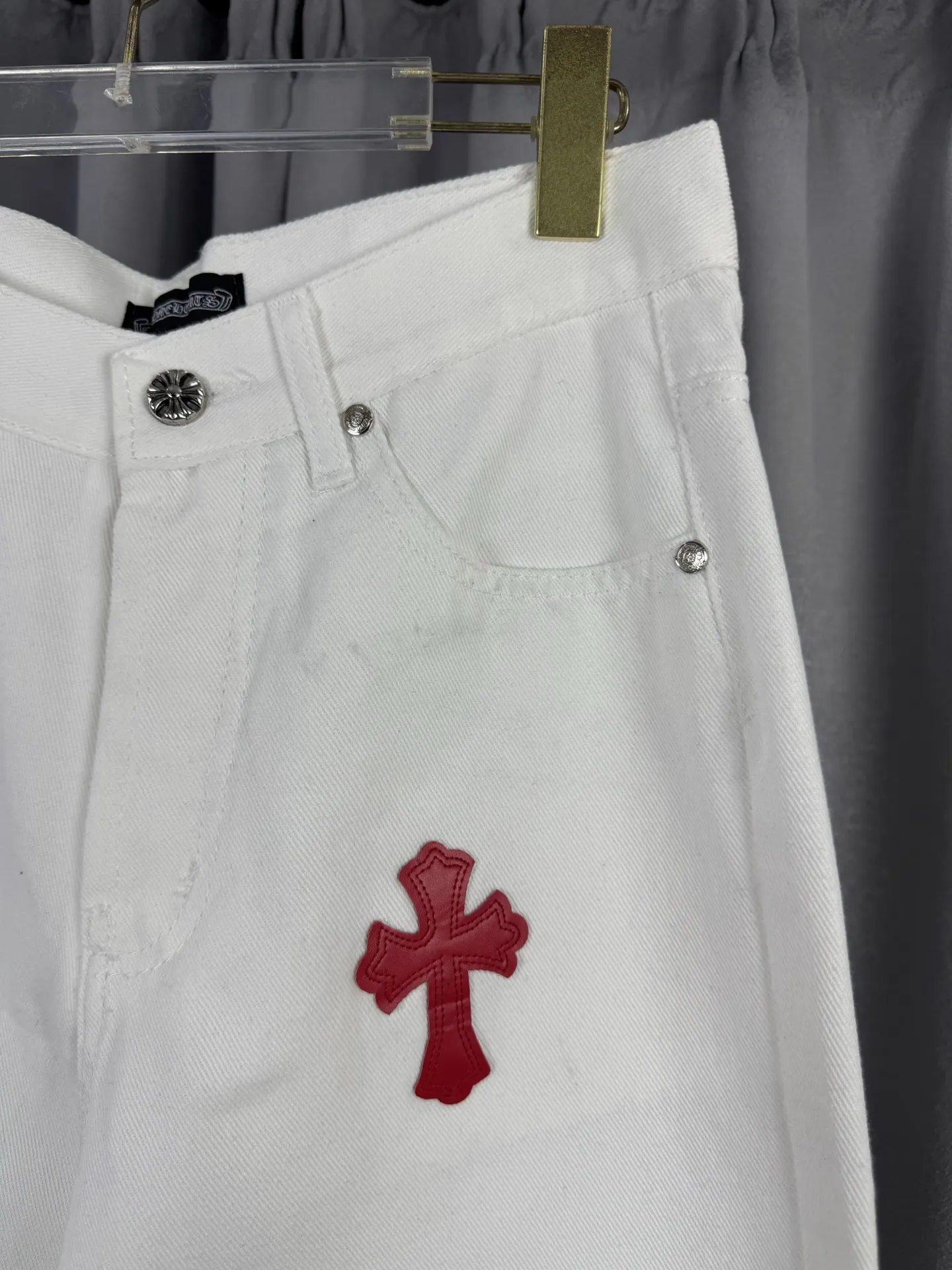 Chrome Hearts Cross Patch Straight-Leg Jeans D18019573 — view 7