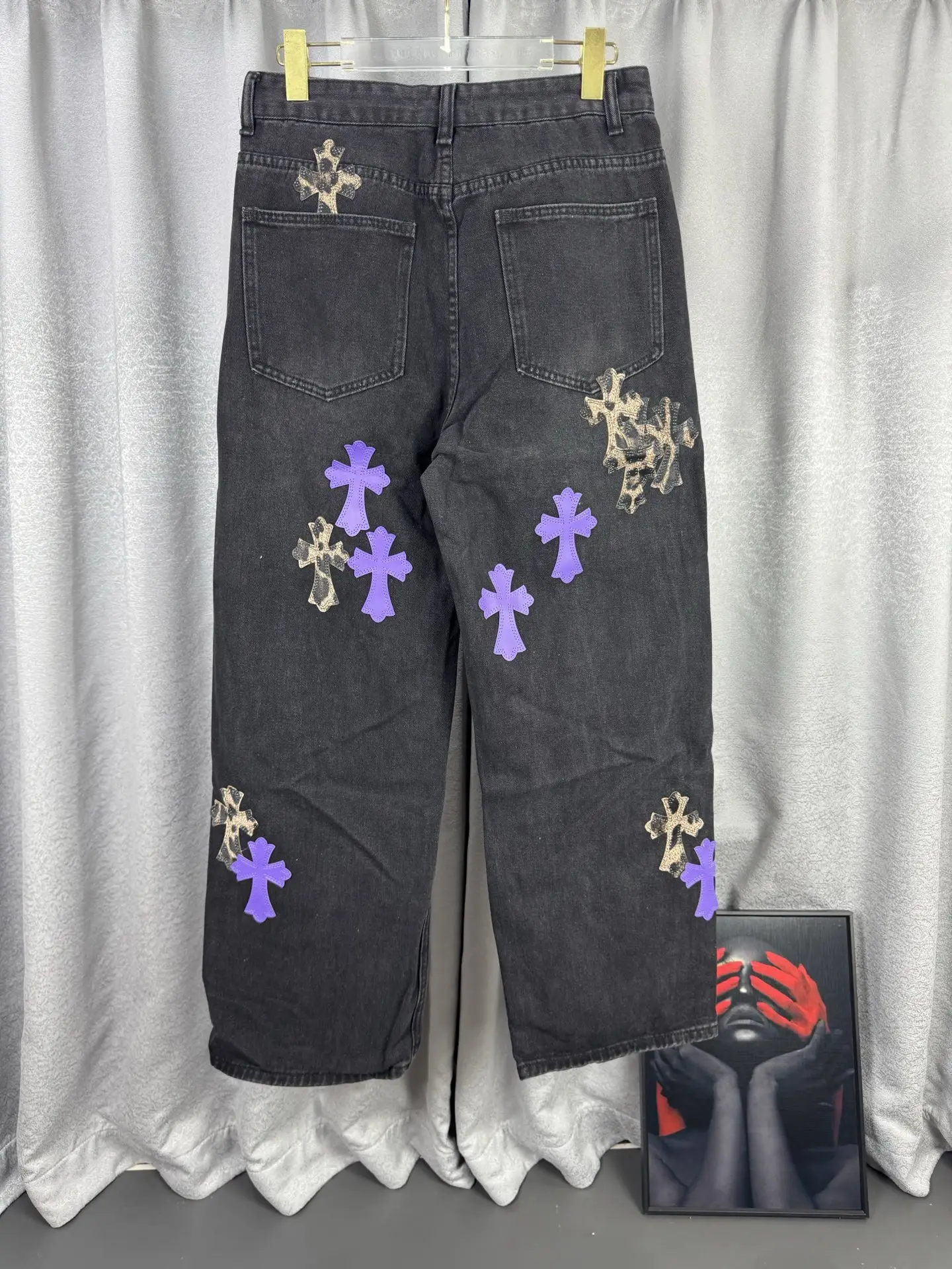 Chrome Hearts Cross Patch Straight-Leg Jeans D18019543 — view 2