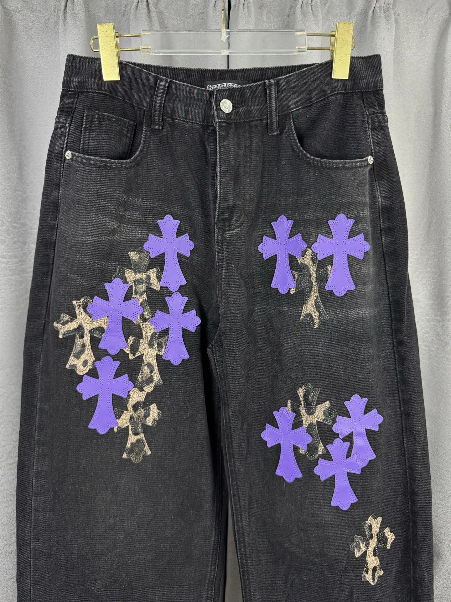 Chrome Hearts Cross Patch Straight-Leg Jeans D18019543 — view 3