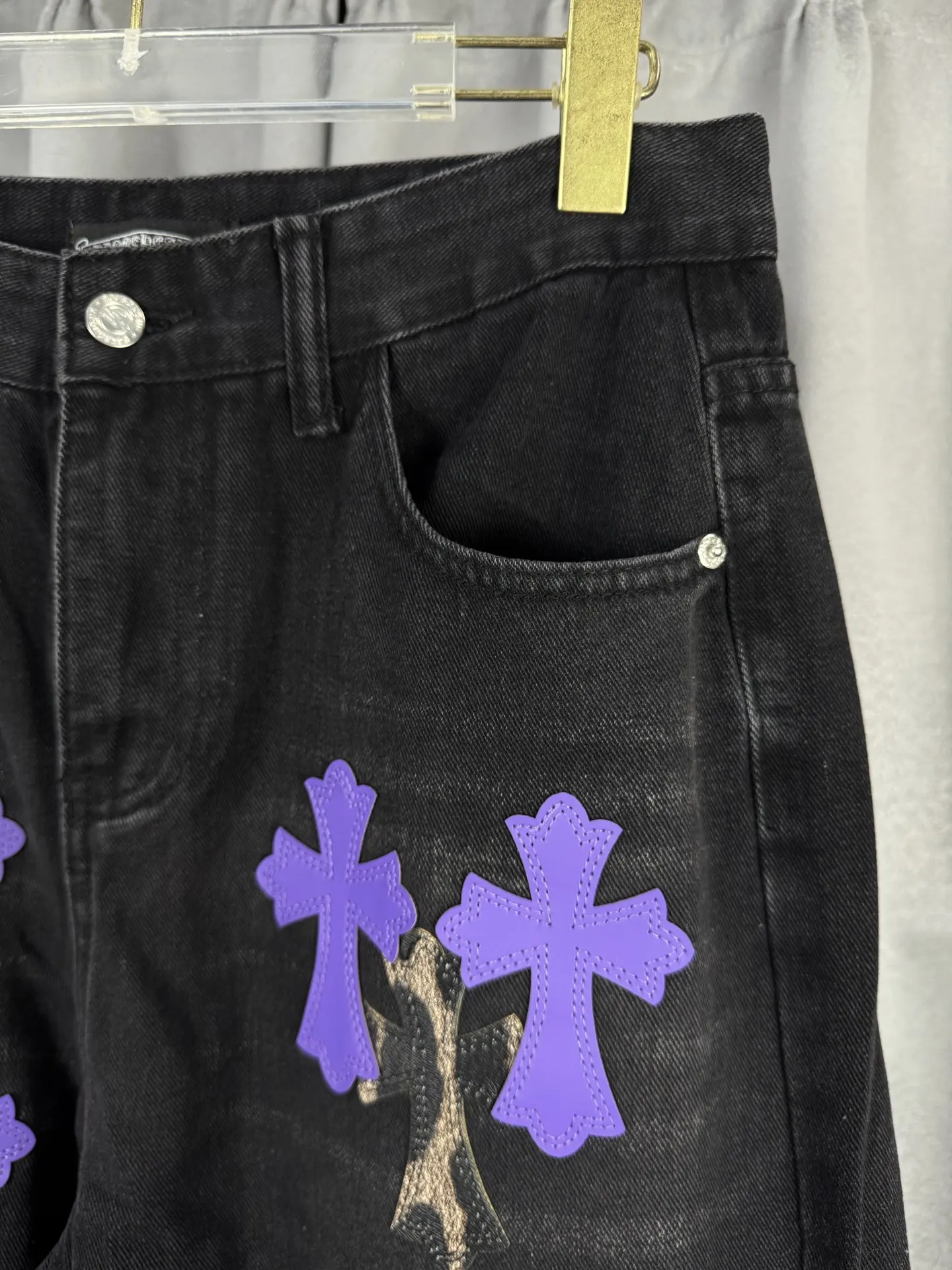 Chrome Hearts Cross Patch Straight-Leg Jeans D18019543 — view 4