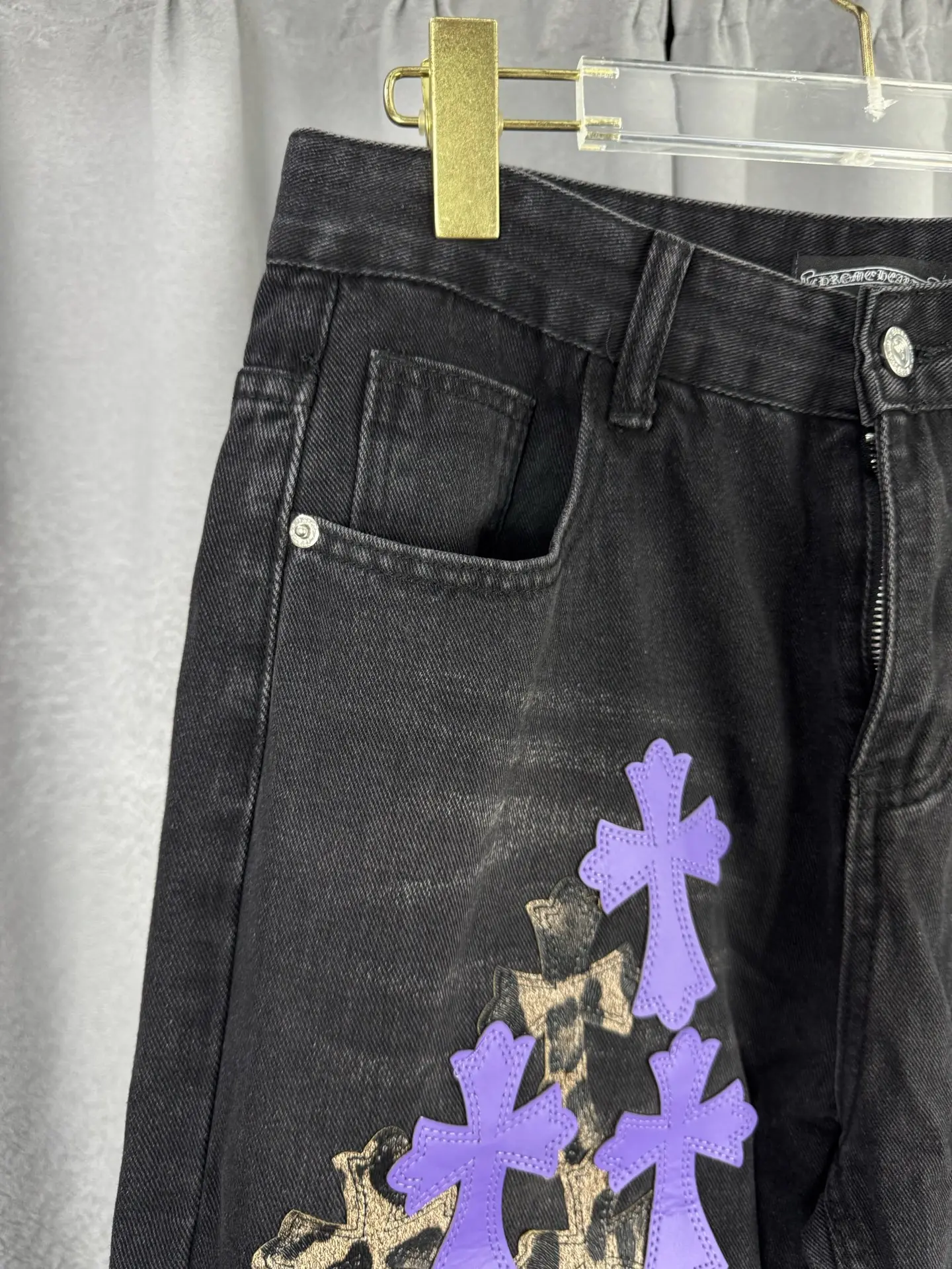Chrome Hearts Cross Patch Straight-Leg Jeans D18019543 — view 5