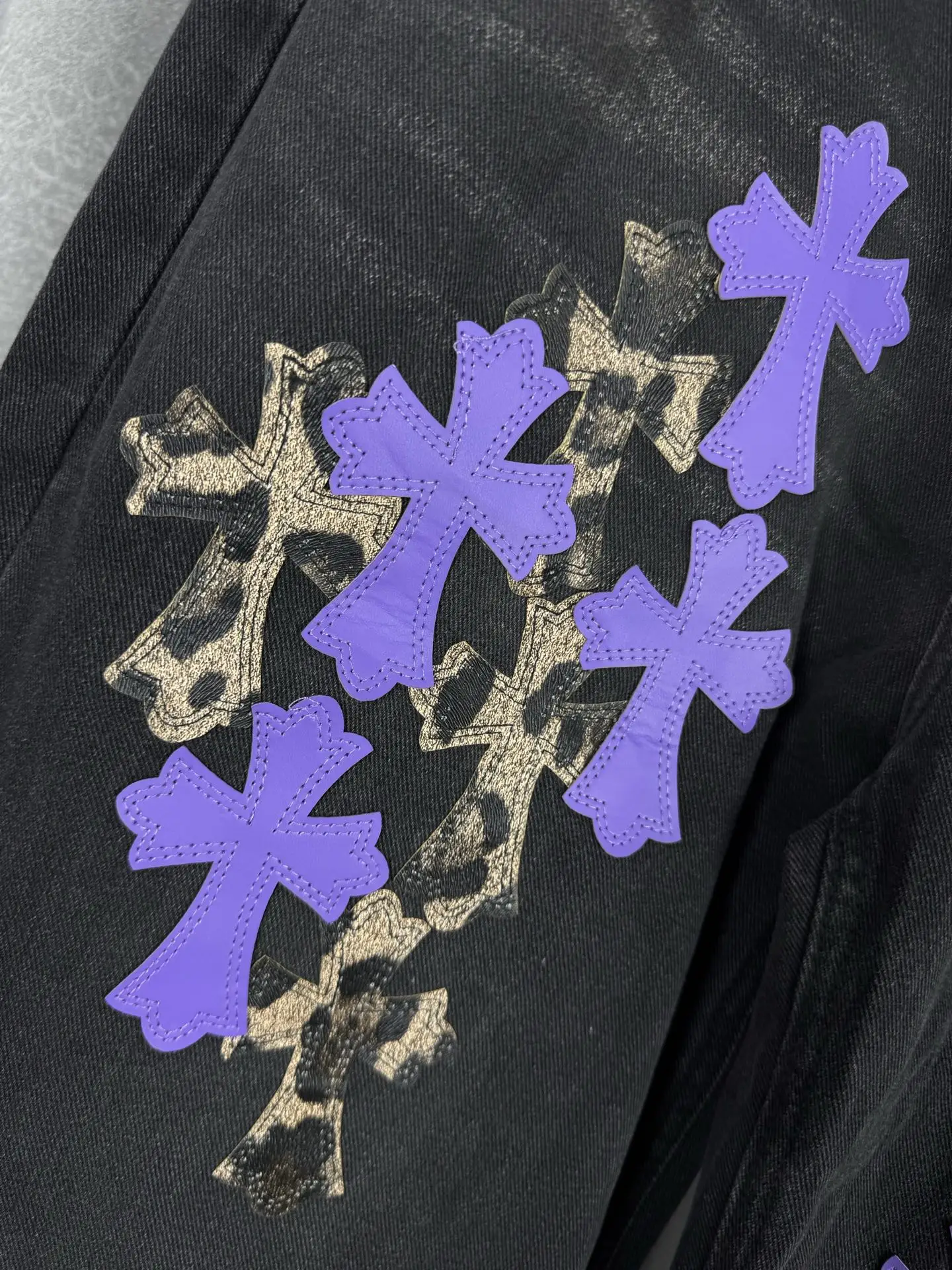 Chrome Hearts Cross Patch Straight-Leg Jeans D18019543 — view 6
