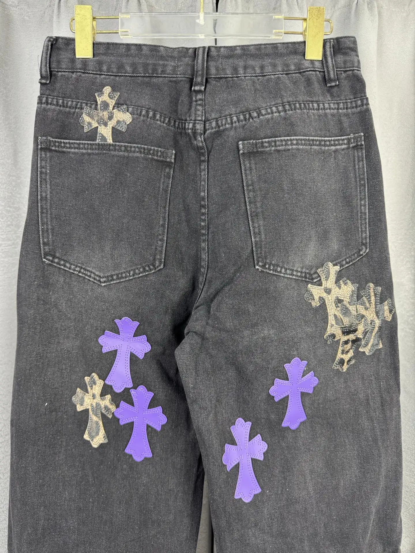 Chrome Hearts Cross Patch Straight-Leg Jeans D18019543 — view 8