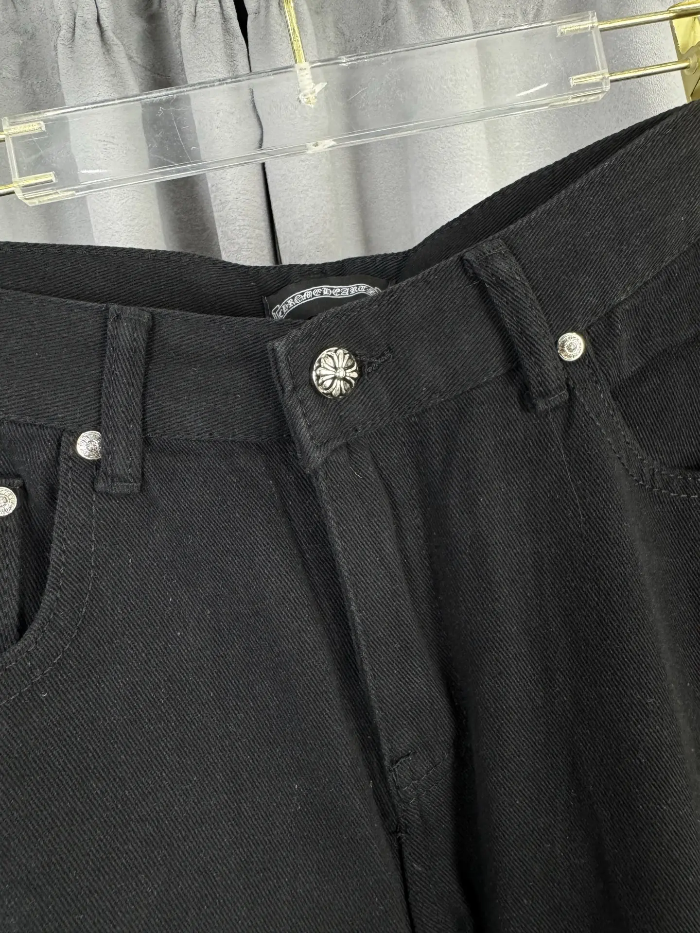 Chrome Hearts Leather Patch Straight-Leg Jeans D18019572 — view 5