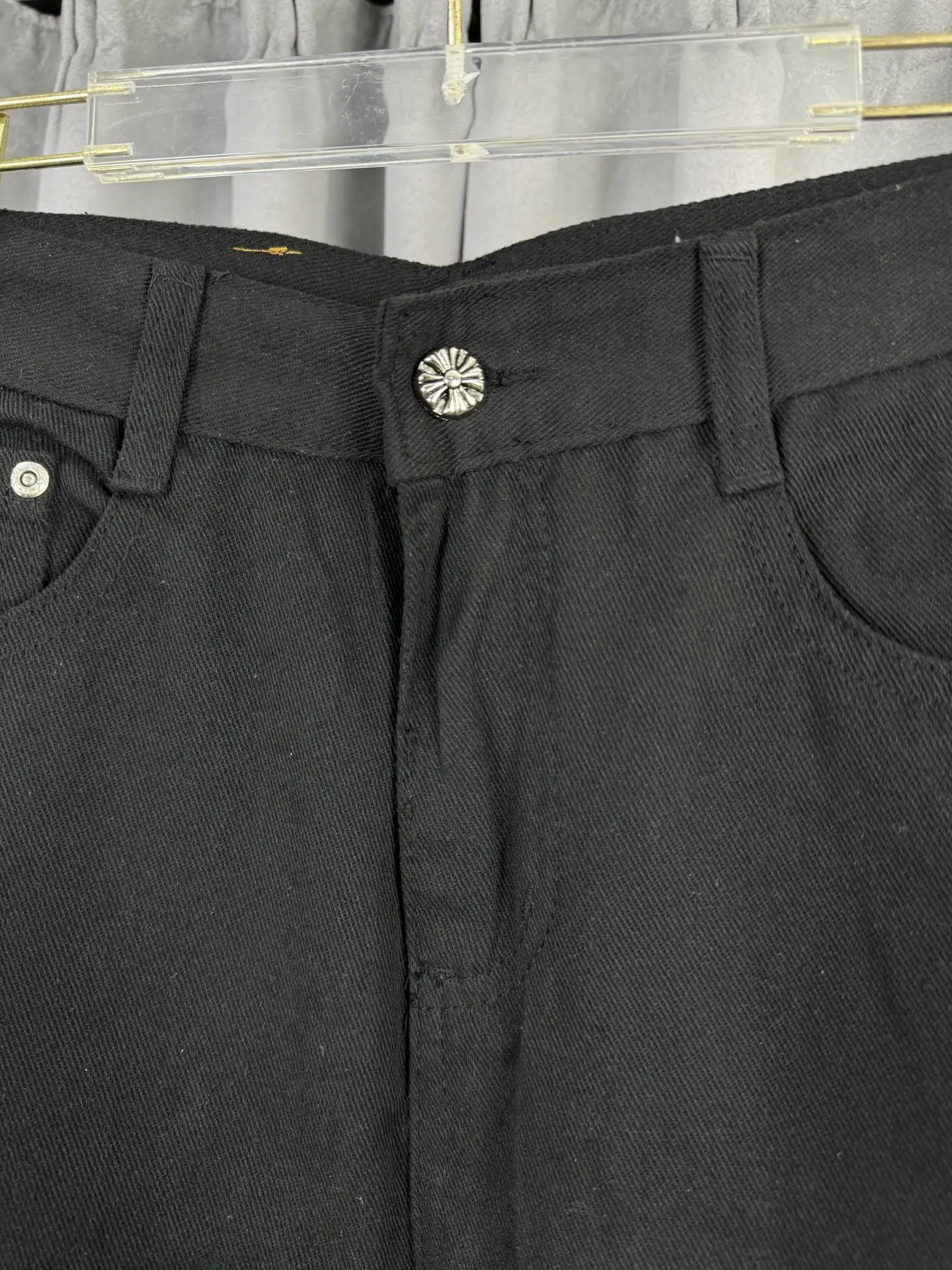 Chrome Hearts Leather Cross Patch Straight-Leg Jeans D18019575 — view 5