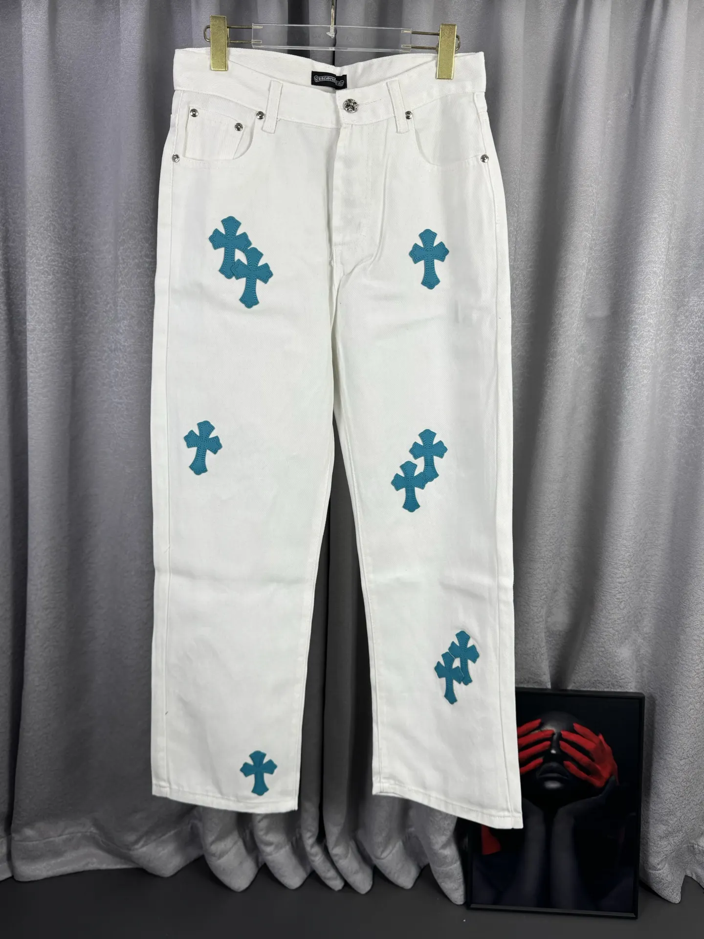 Chrome Hearts Cross Patch Straight-Leg Jeans D18019576
