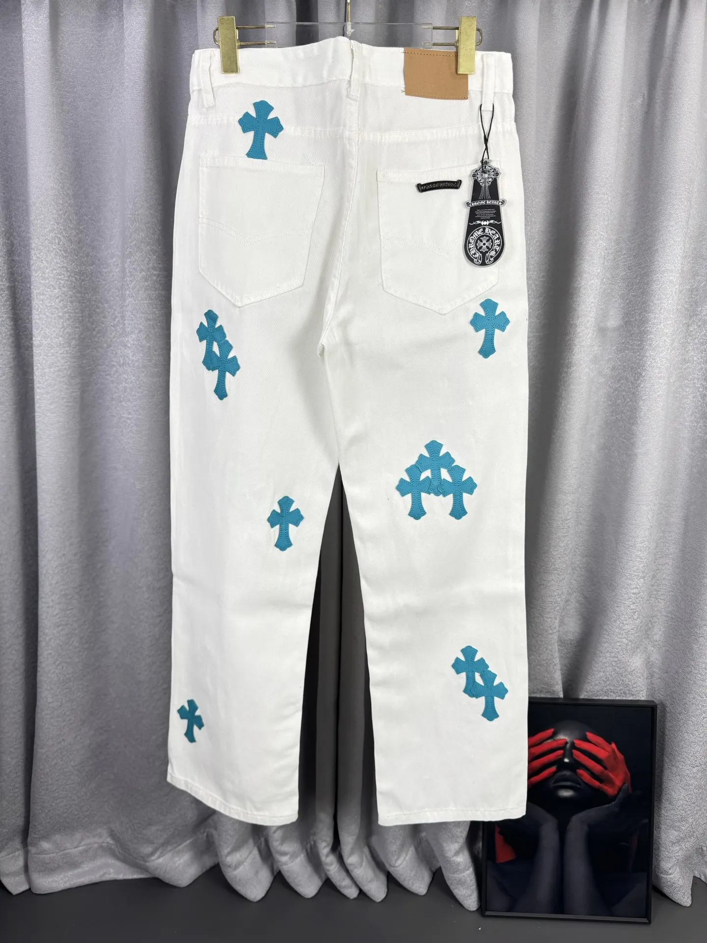 Chrome Hearts Cross Patch Straight-Leg Jeans D18019576 — view 2