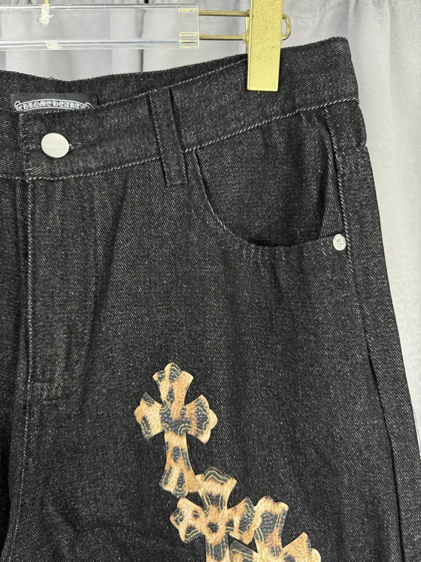 Chrome Hearts Leopard and Neon Cross Patch Jeans D18019545 — view 5