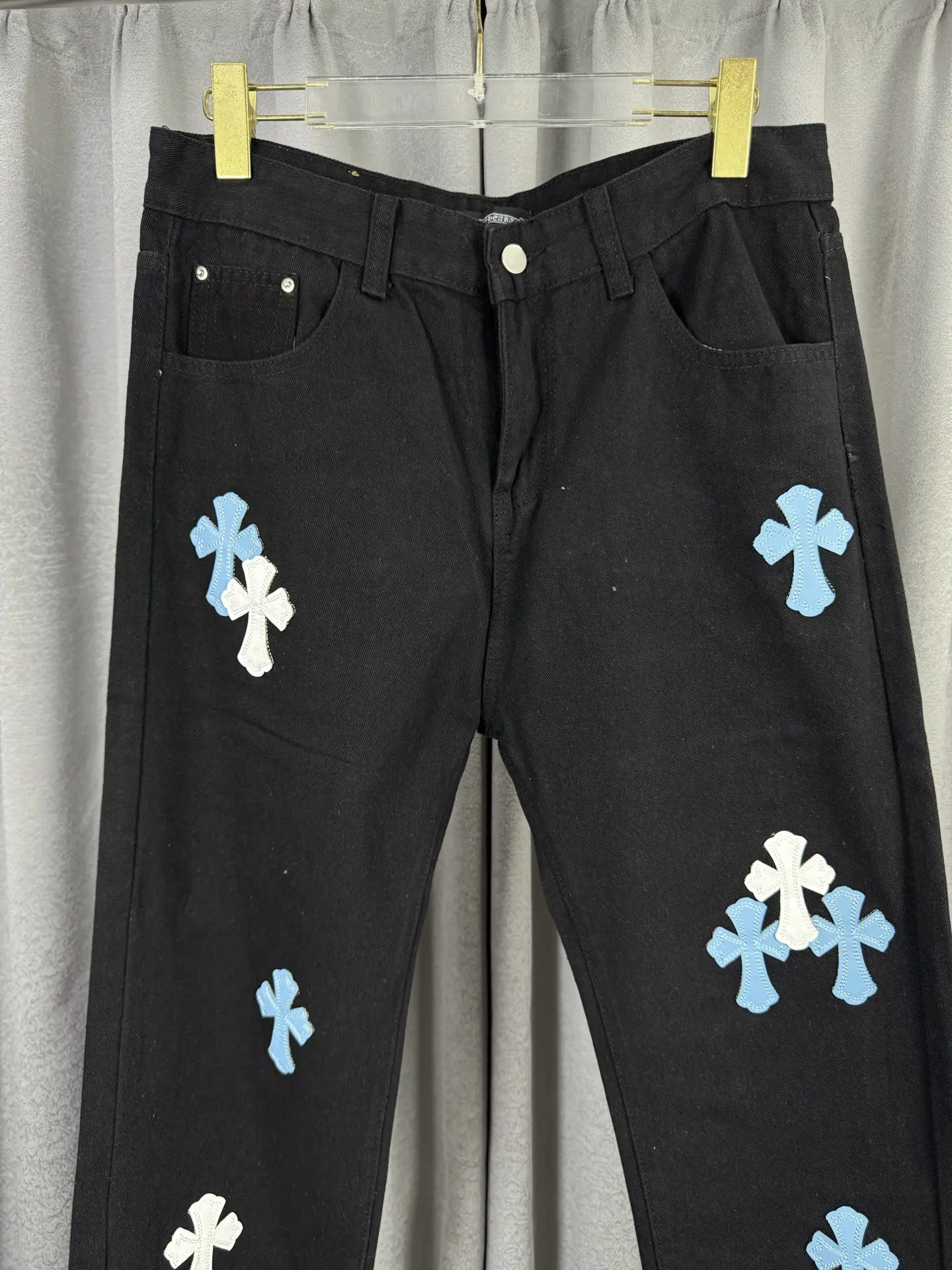 Chrome Hearts Cross Patch Remake Straight-Leg Jeans D18019571 — view 3
