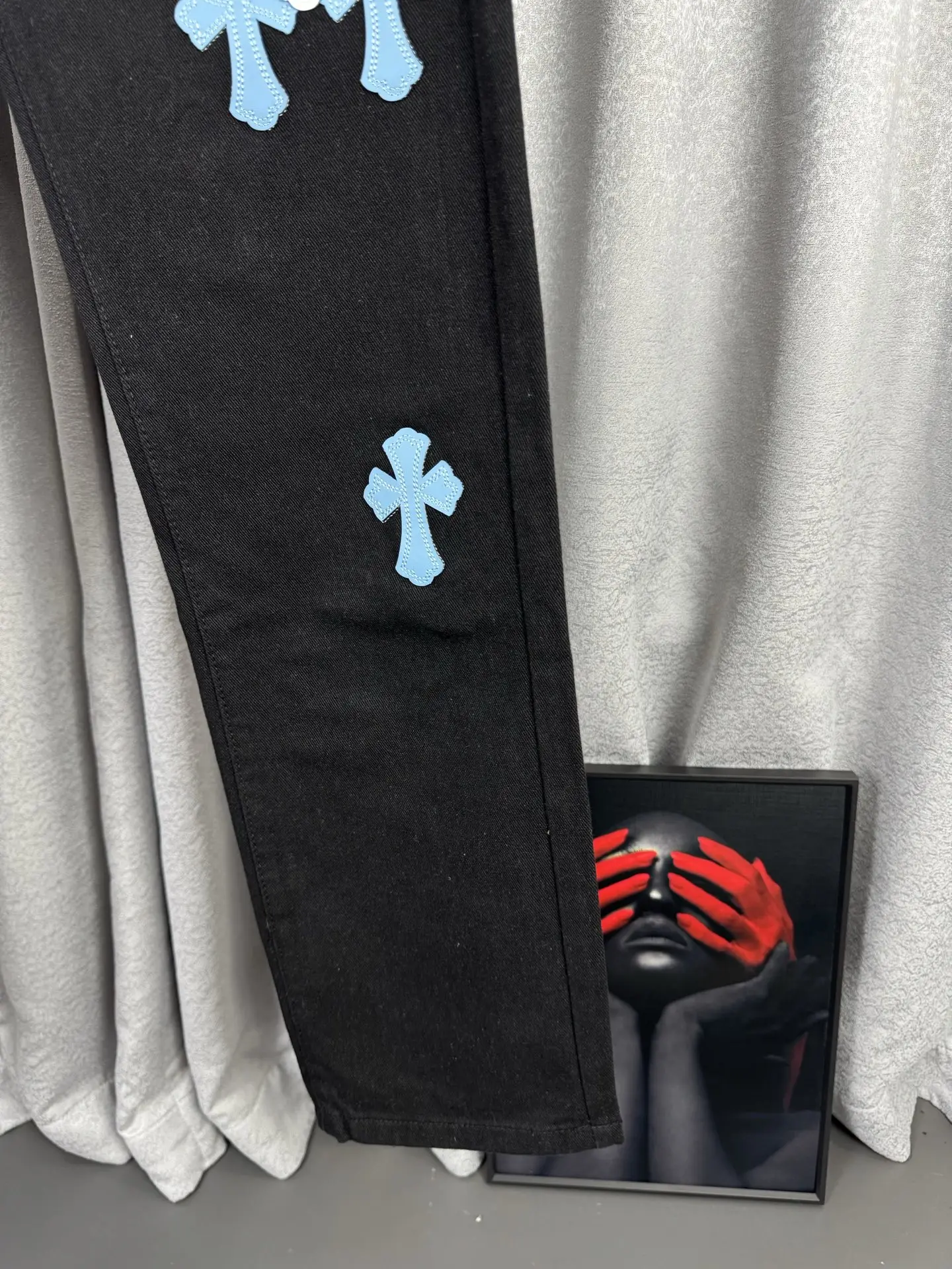 Chrome Hearts Cross Patch Remake Straight-Leg Jeans D18019571 — view 7